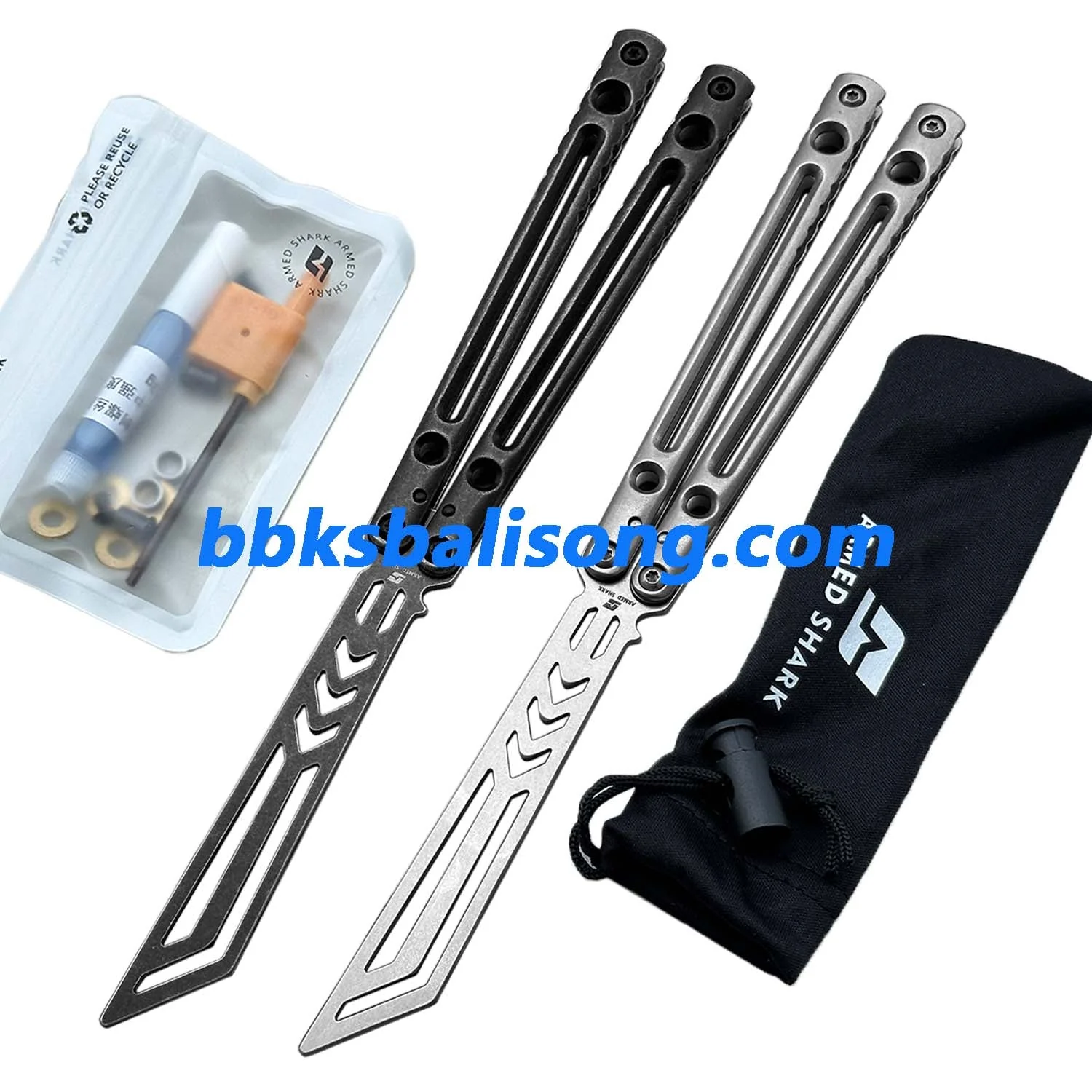 ARMED SHARK Danger Wanderer Balisong Trainer Bushings System Stainless steel Handle - Image 4