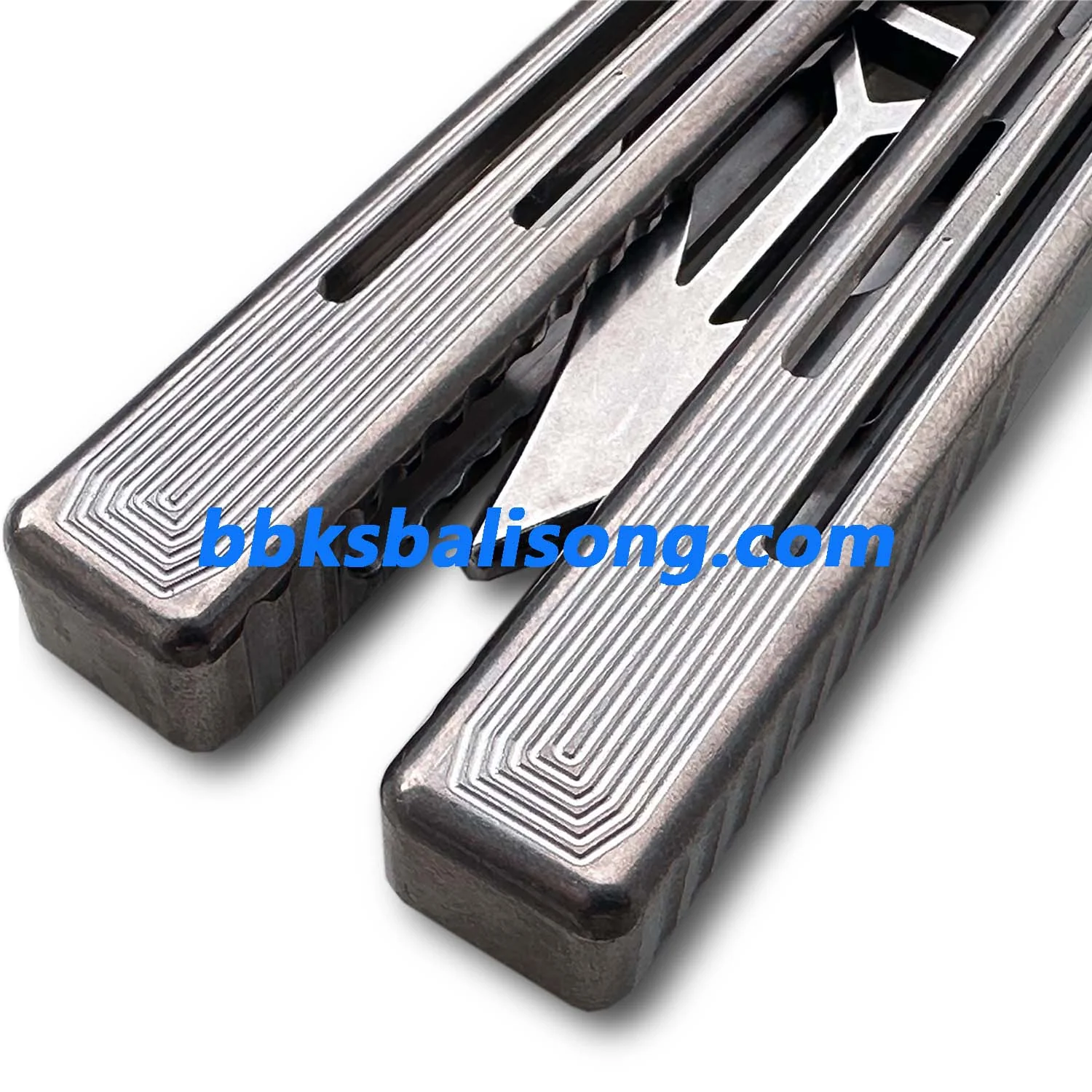 ARMED SHARK Gold Dust Replicant Balisong Clone Titanium Handle - Image 3