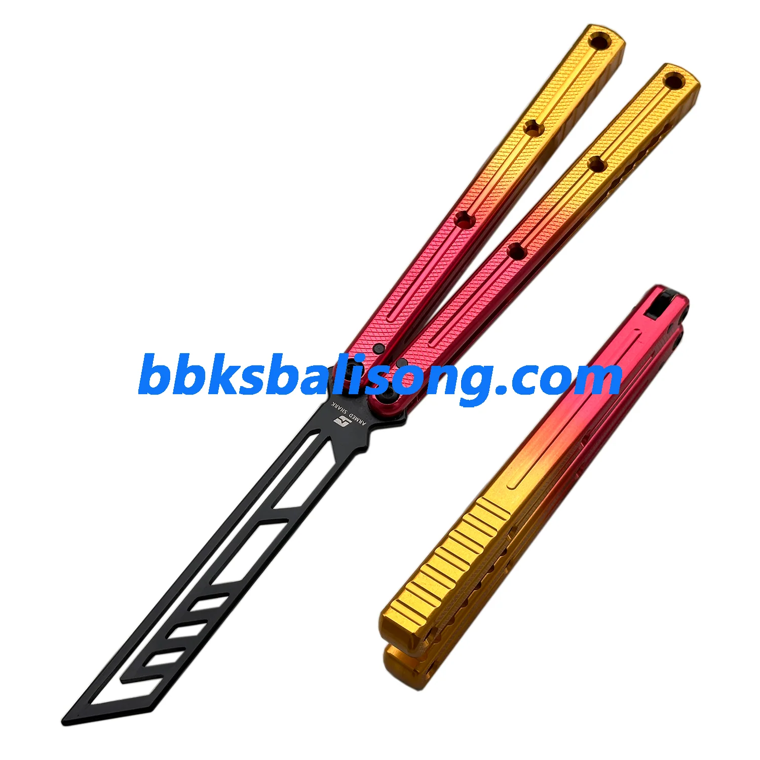 ARMED SHARK Krake Raken (Kraken) V3 Balisong Clone 7075 Aluminum Handle - Image 39