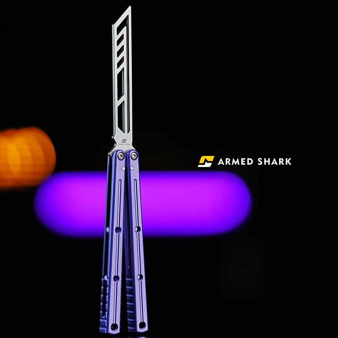 ARMED SHARK Krake Raken (Kraken) V3 Balisong Clone 7075 Aluminum Handle - Image 64