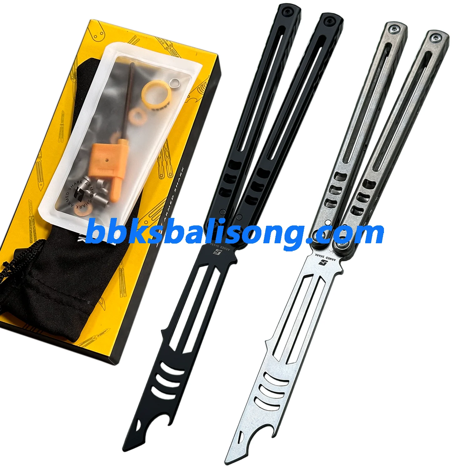 ARMED SHARK Madko Balisong Trainer Clone Titanium Handle - Image 12