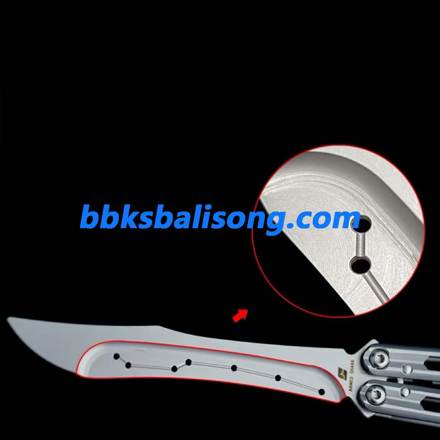 ARMED SHARK Prism Balisong Stainless Steel Handle Bushing System - Image 11