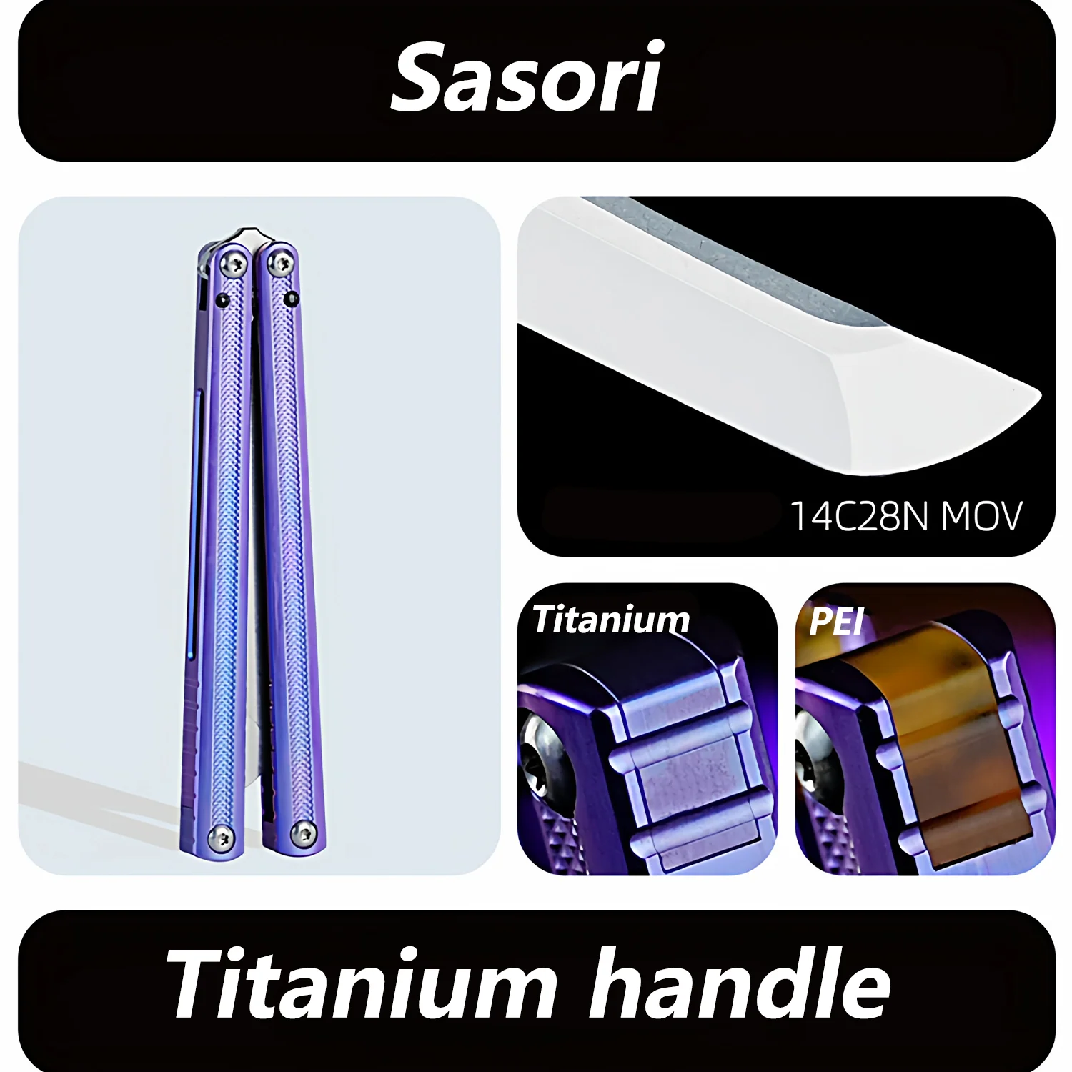 ARMED SHARK Sasori Balisong Trainer Clone Titanium Handle - Image 12