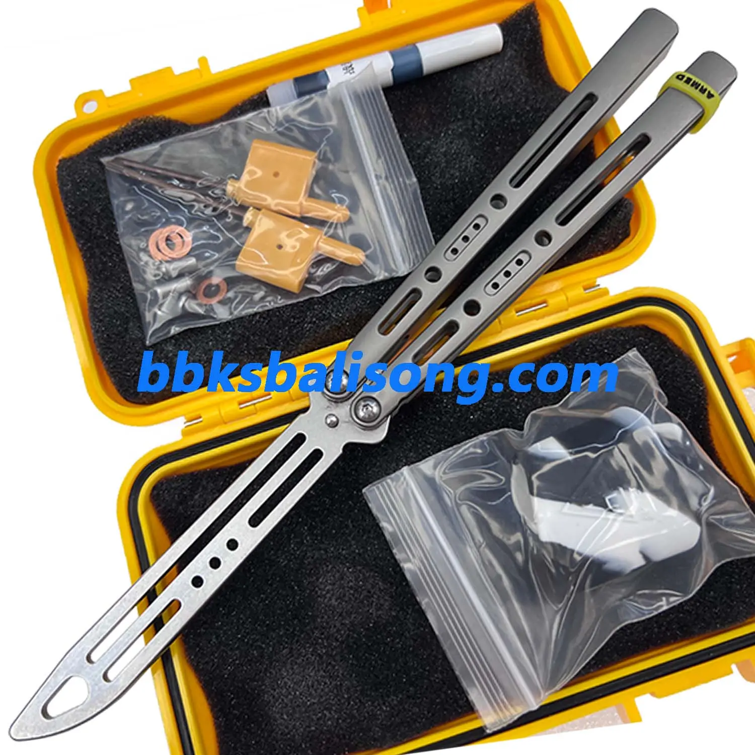 ARMED SHARK Sentinel Balisong Clone Titanium Handle - Image 7