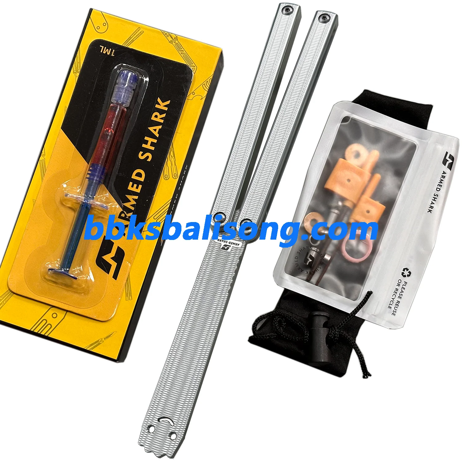 ARMED SHARK Squiddy-AL Balisong Clone 7075 Aluminum Handle - Image 14