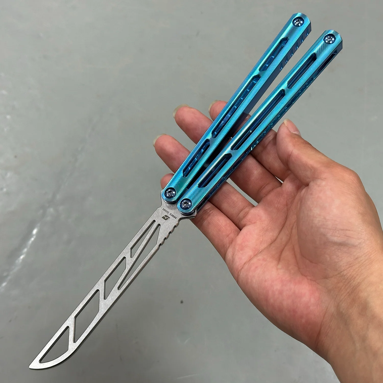 ARMED SHARK Tsunami Balisong Clone Titanium Chanwich Handle - Image 20