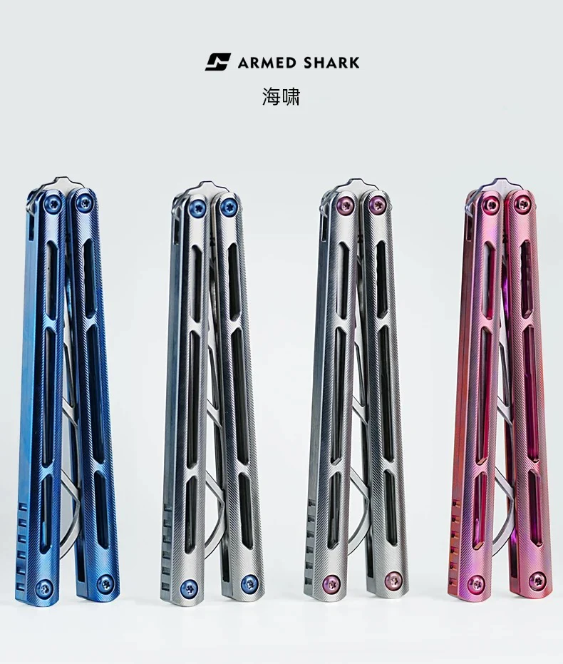 ARMED SHARK Tsunami Balisong Clone Titanium Chanwich Handle - Image 6