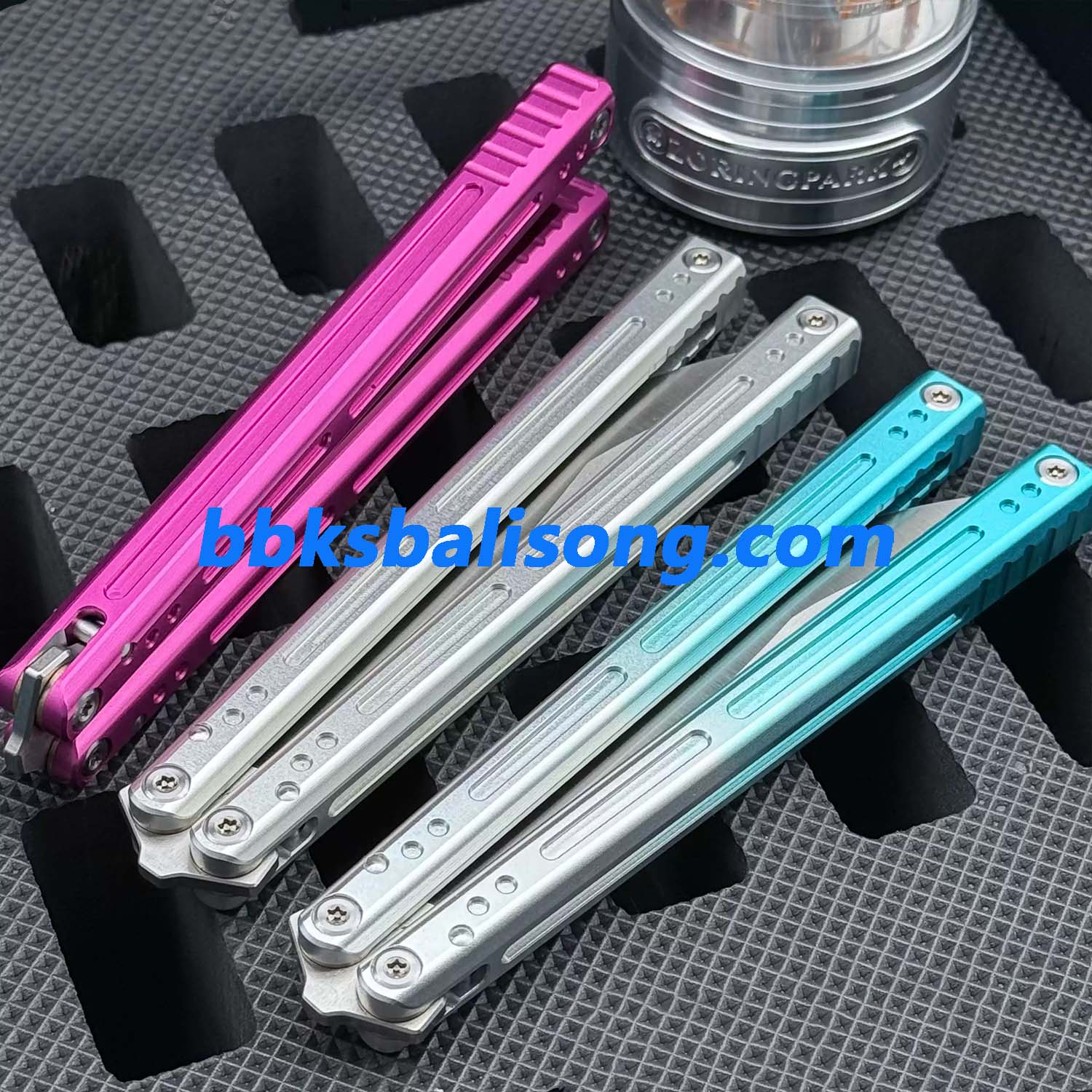 Asgard Blue Sky Original Balisong 7075 Aluminum Bushings System - Image 6