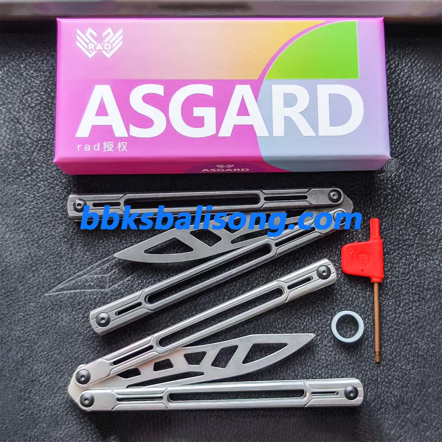 Asgard Steel Cygnus Balisong Stainless Steel Handle Bushings System - Image 4
