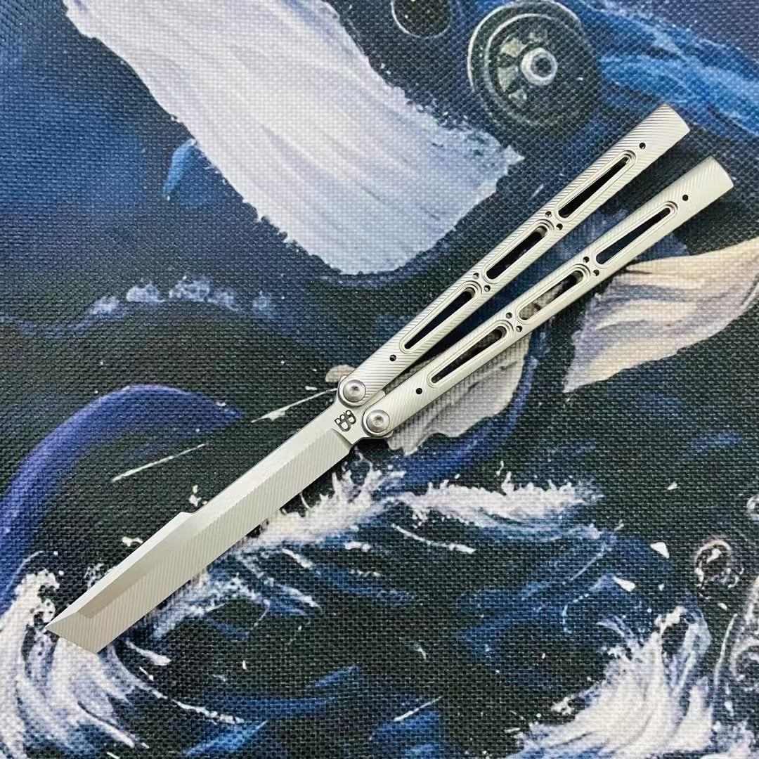 Banshu Chioni Balisong Clone Titanium Handle False Edge - Image 13