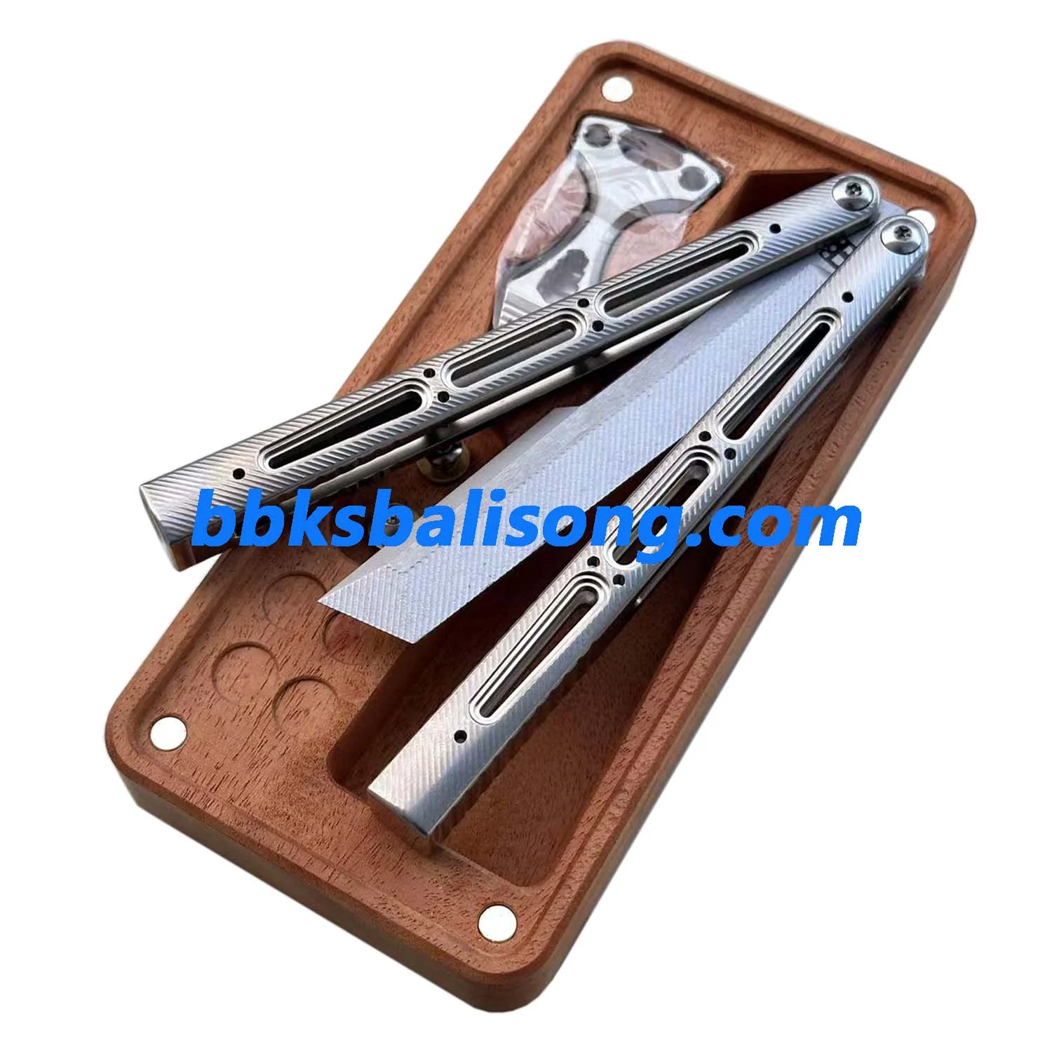Banshu Chioni Balisong Clone Titanium Handle False Edge - Image 3