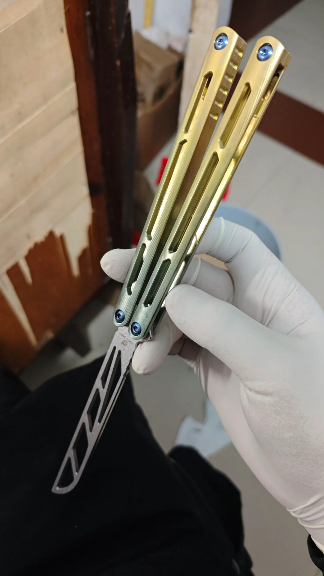 ARMED SHARK Tsunami Balisong Clone Titanium Chanwich Handle - Image 22