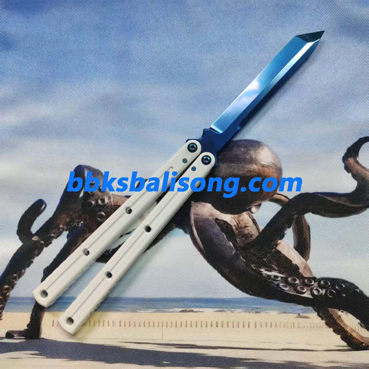 Cold Blade Krake Raken(Kraken) V3  Balisong Clone 7075 Aluminum Ceramic Coating Handle - Image 29