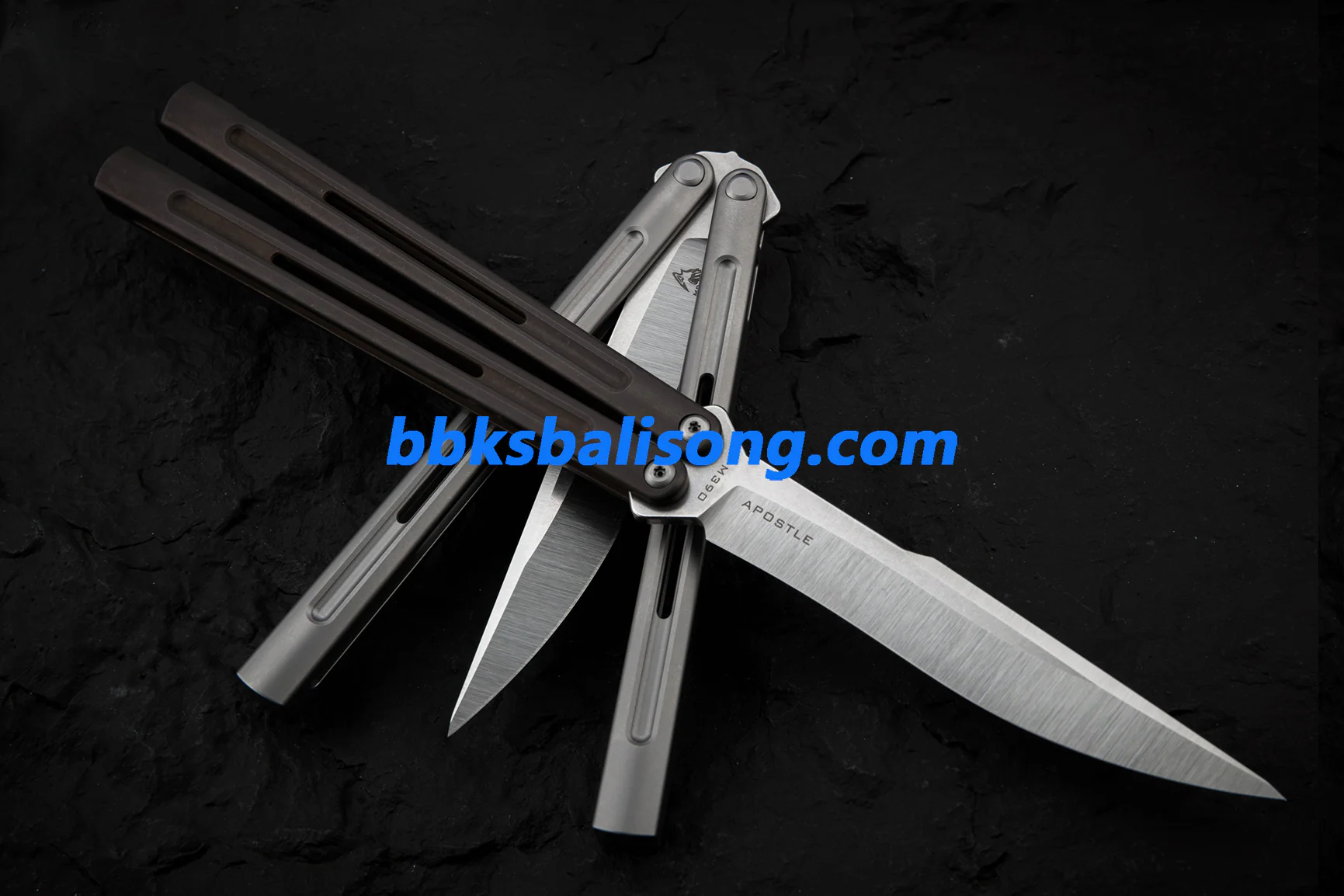 Maxace Apostle 2 Balisong M390 Steel Blade Channel Titanium Handles Pinless - Image 6