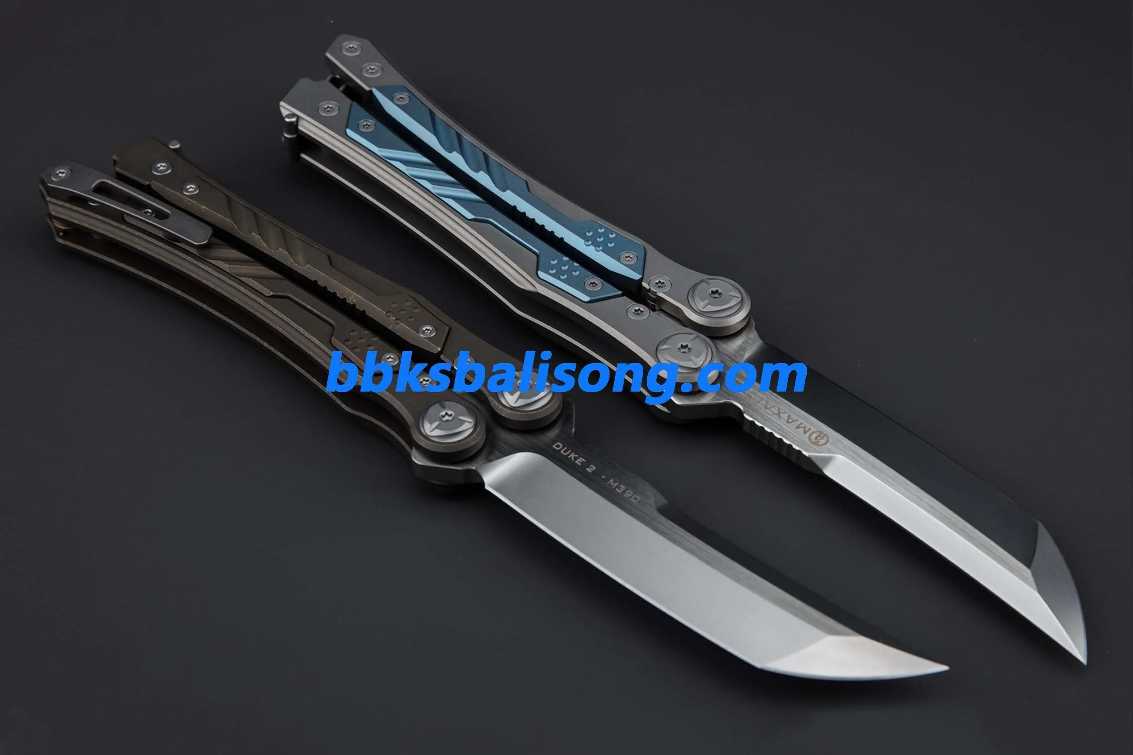 Maxace Duke II Balisong Titanium Handle M390 Blade Bearing System - Image 11