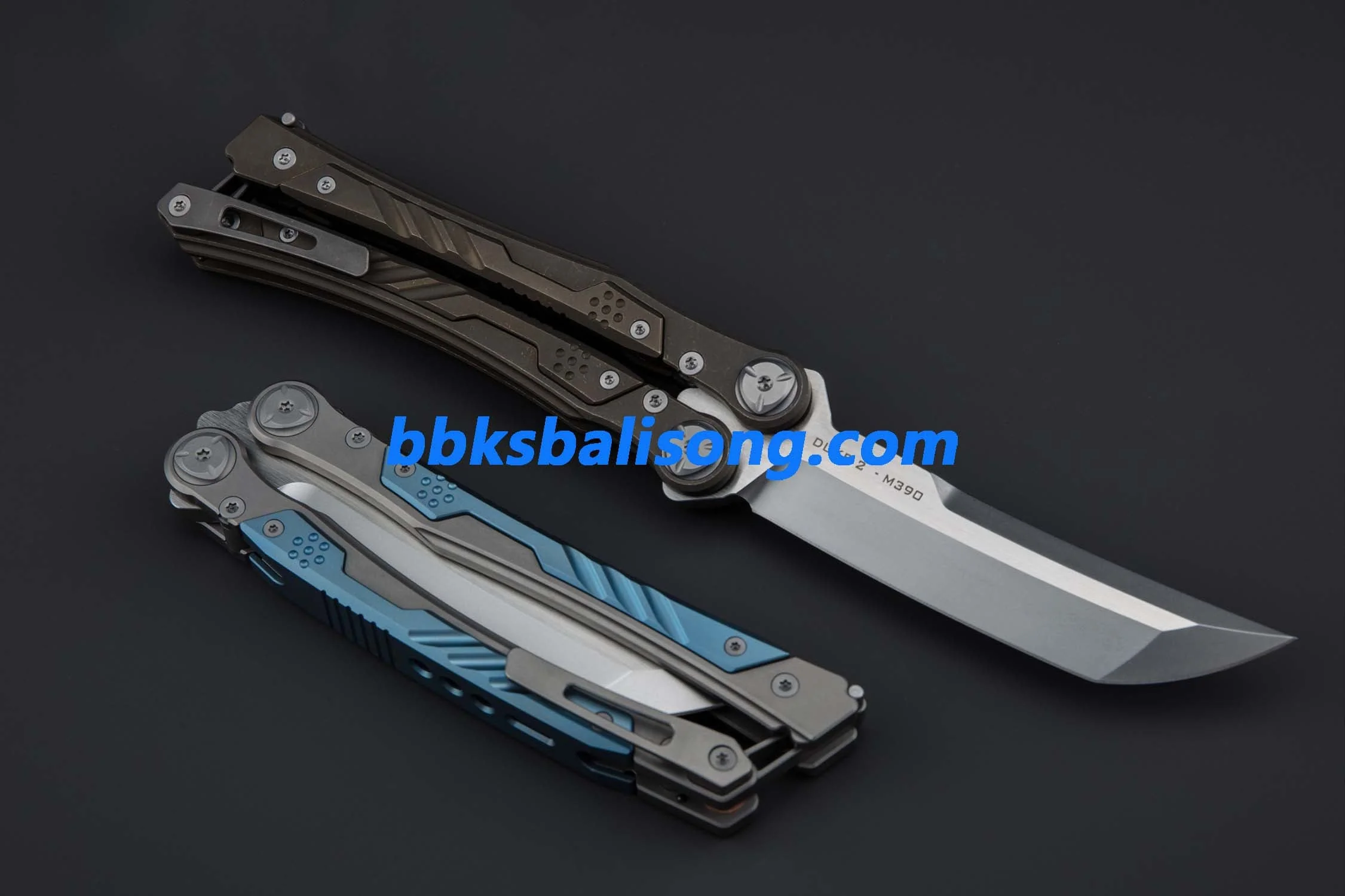 Maxace Duke II Balisong Titanium Handle M390 Blade Bearing System - Image 3