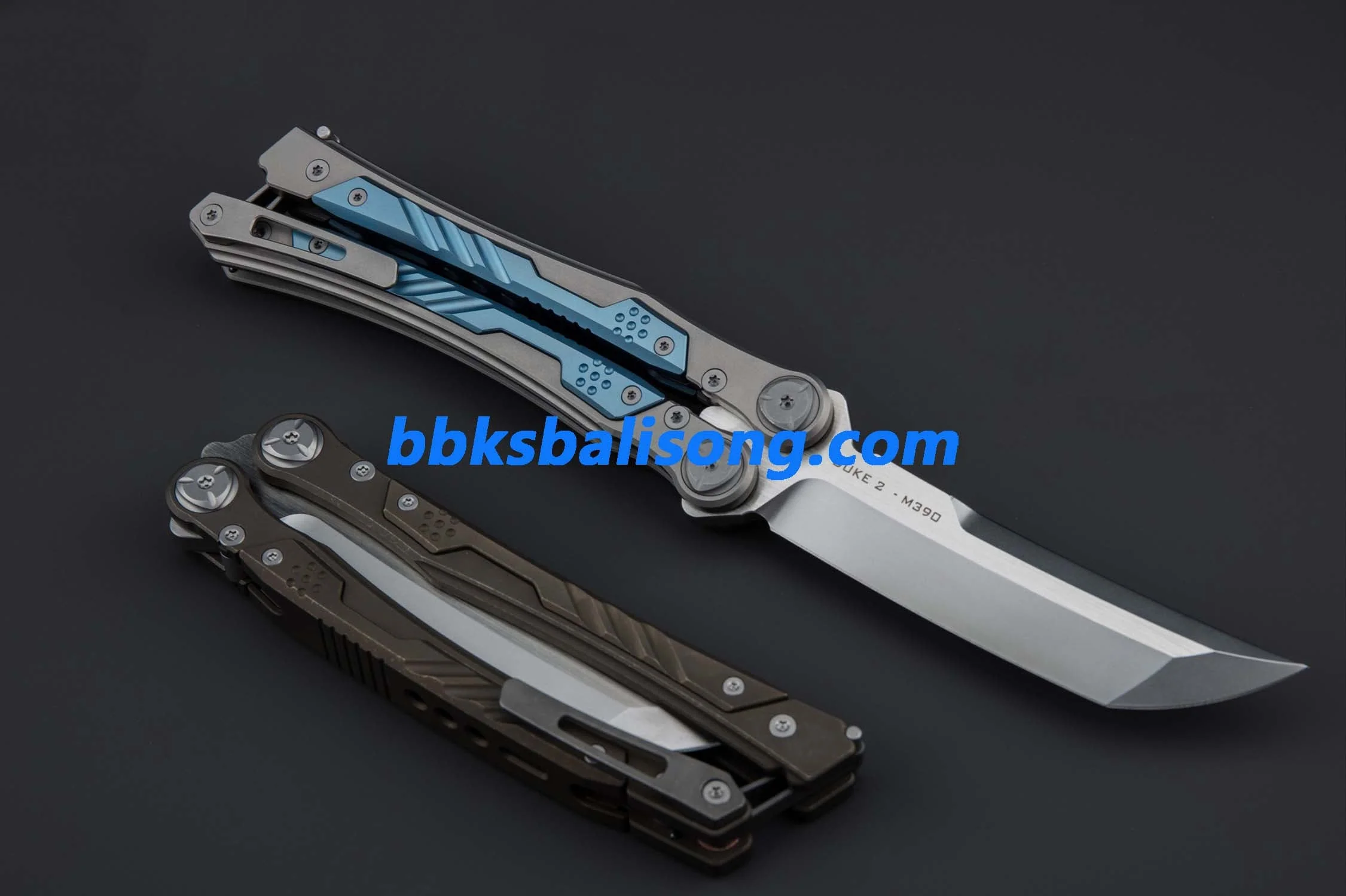 Maxace Duke II Balisong Titanium Handle M390 Blade Bearing System - Image 4