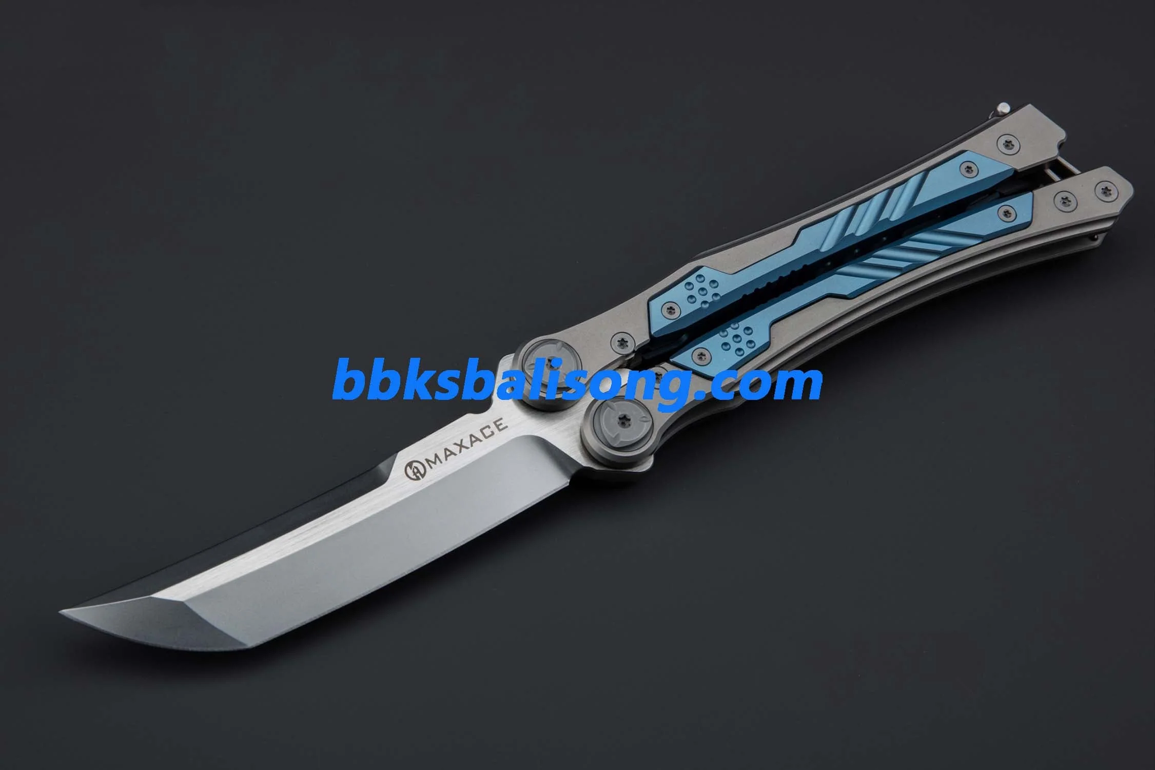 Maxace Duke II Balisong Titanium Handle M390 Blade Bearing System - Image 5