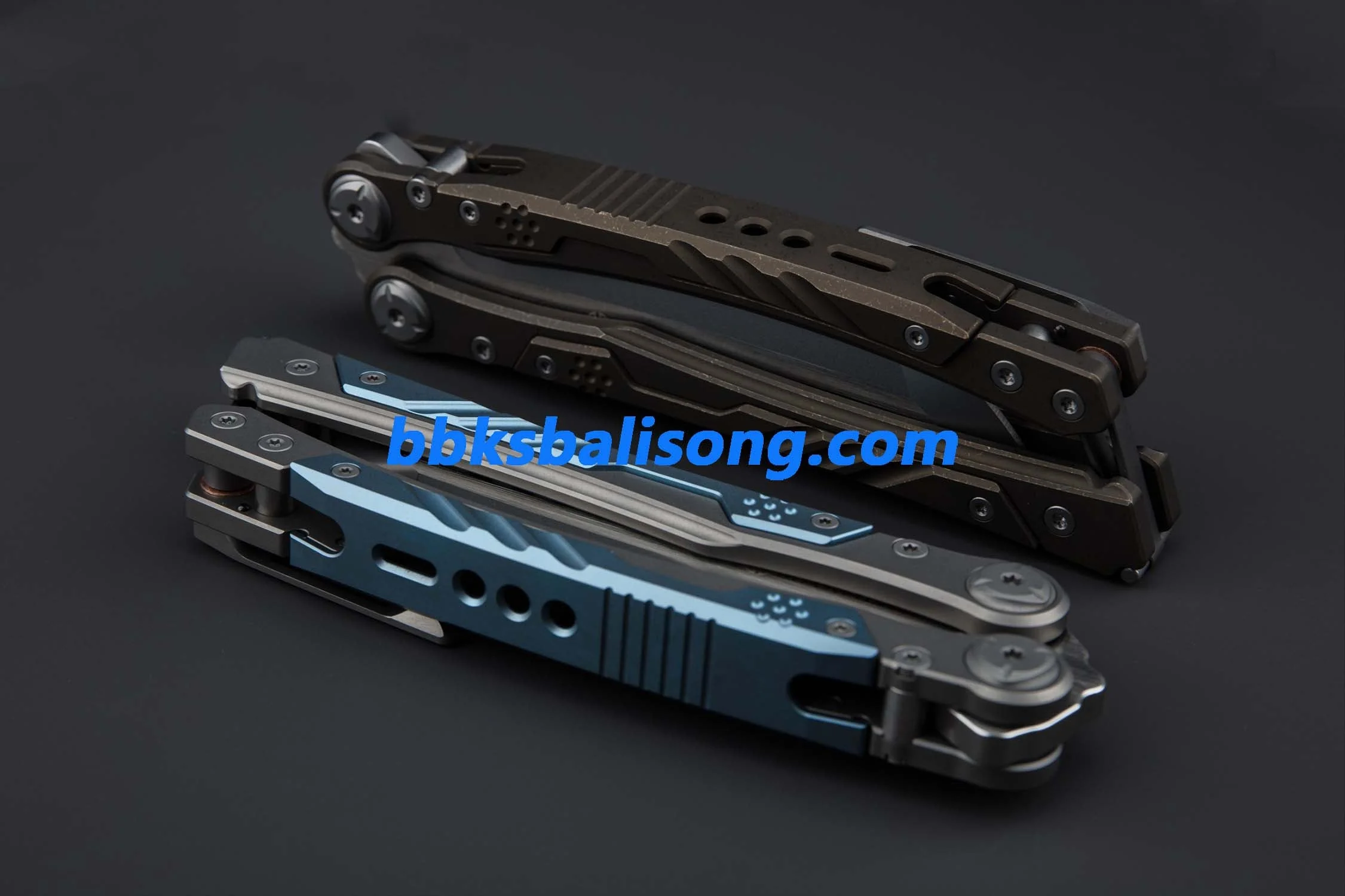 Maxace Duke II Balisong Titanium Handle M390 Blade Bearing System - Image 8