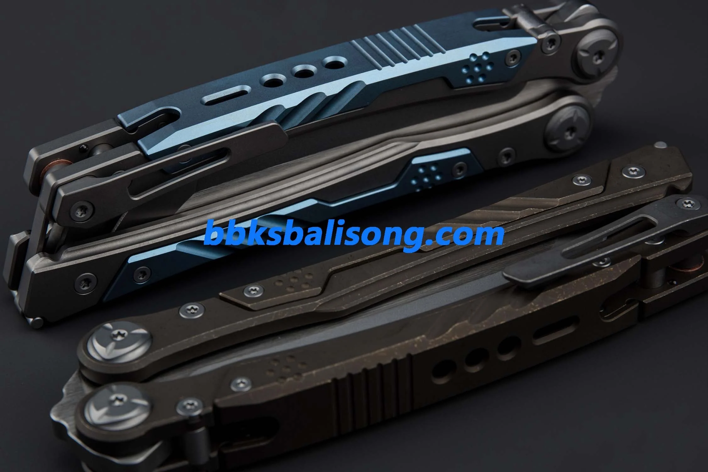 Maxace Duke II Balisong Titanium Handle M390 Blade Bearing System - Image 9