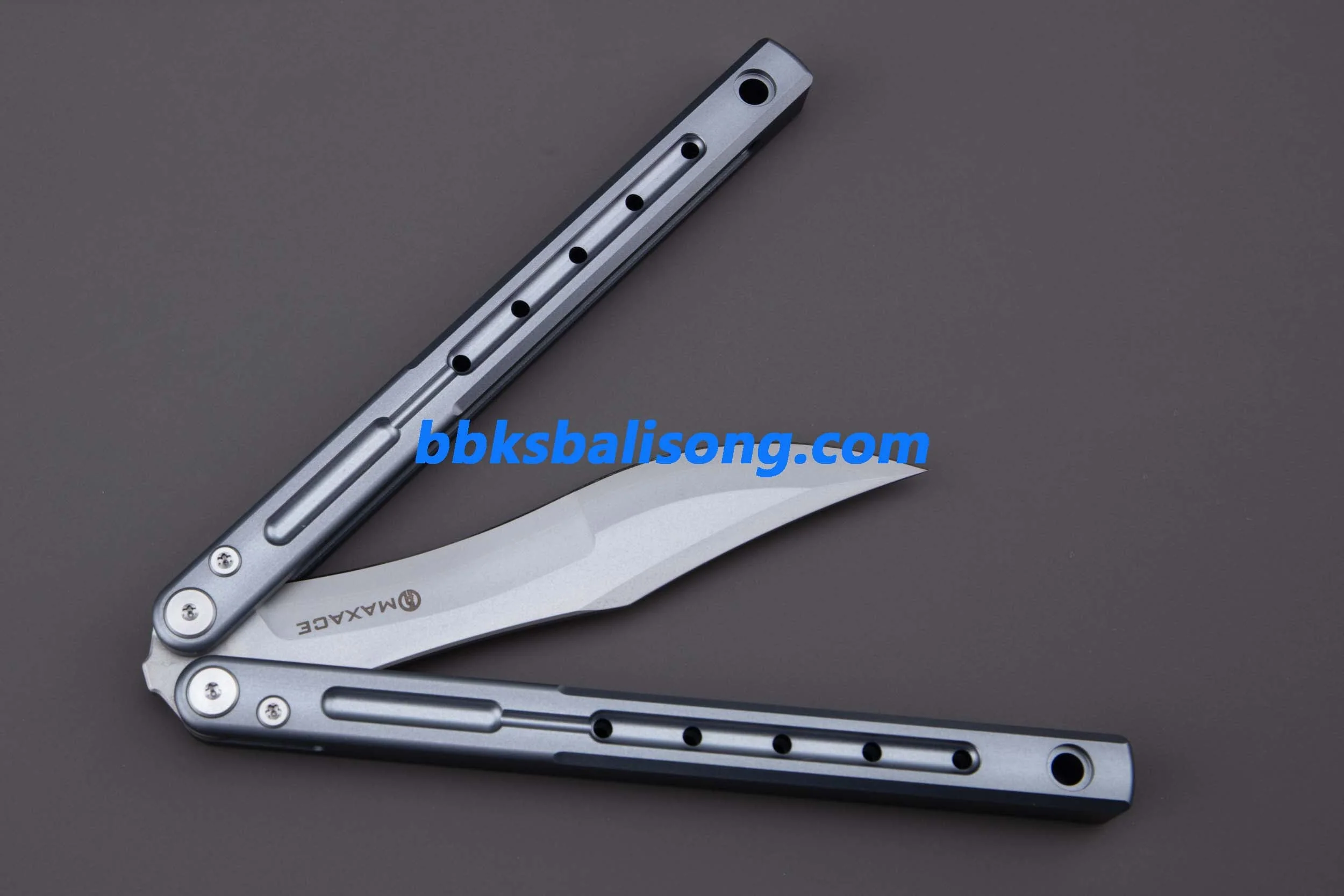 Maxace Phantom II Balisong Trainer 7075 Aluminium/Titanium Handle Bushings System - Image 10