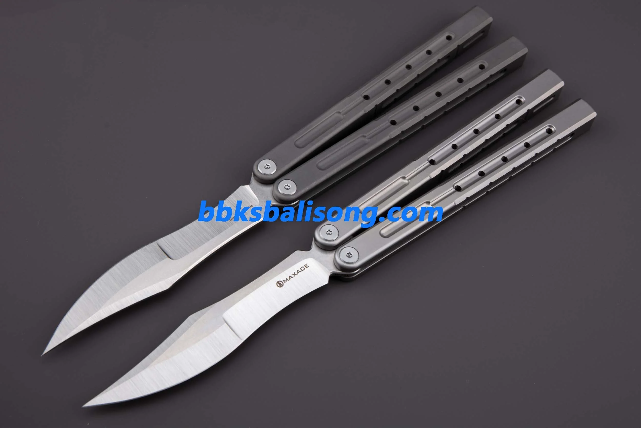 Maxace Phantom II Balisong Trainer 7075 Aluminium/Titanium Handle Bushings System - Image 17