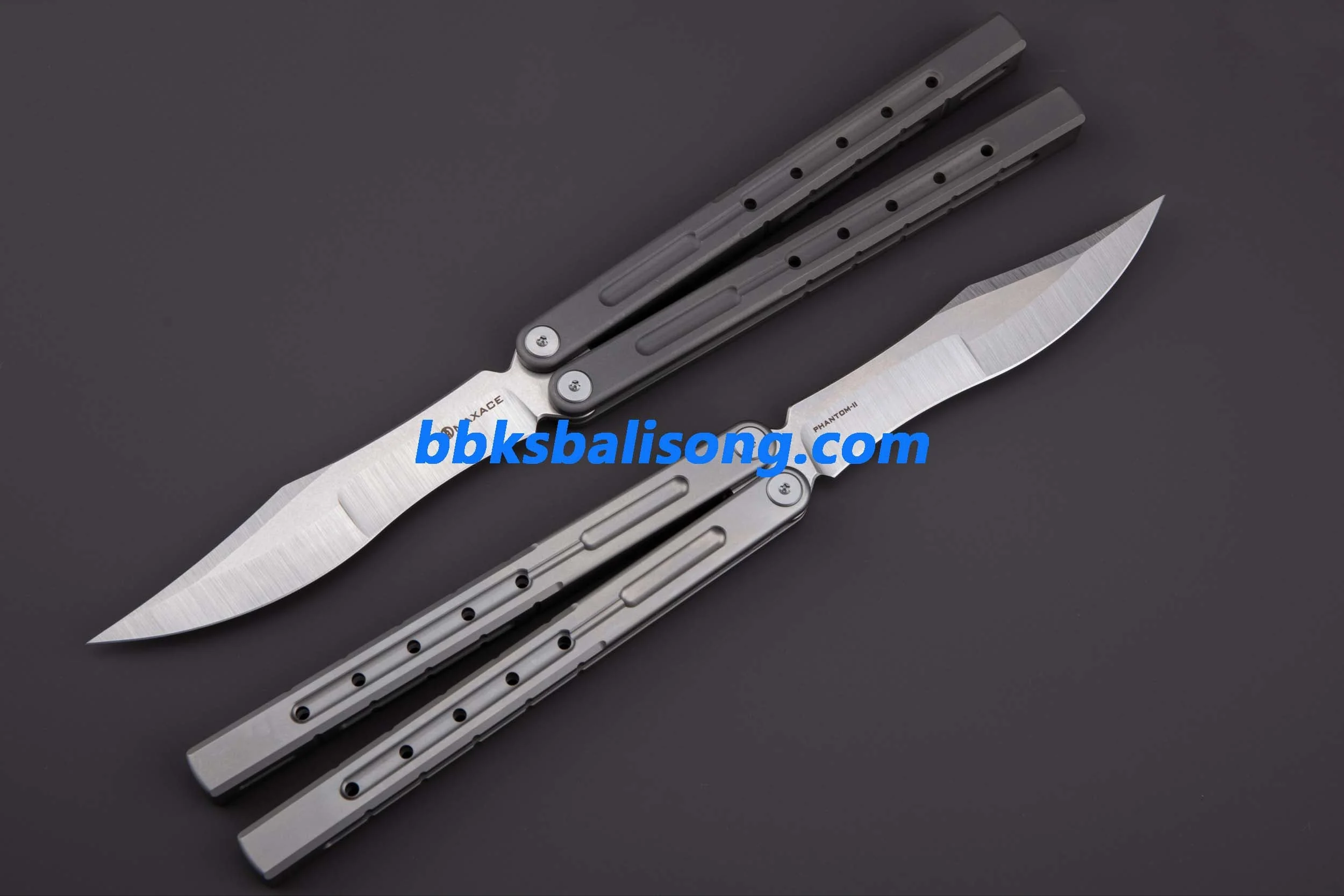 Maxace Phantom II Balisong Trainer 7075 Aluminium/Titanium Handle Bushings System - Image 18