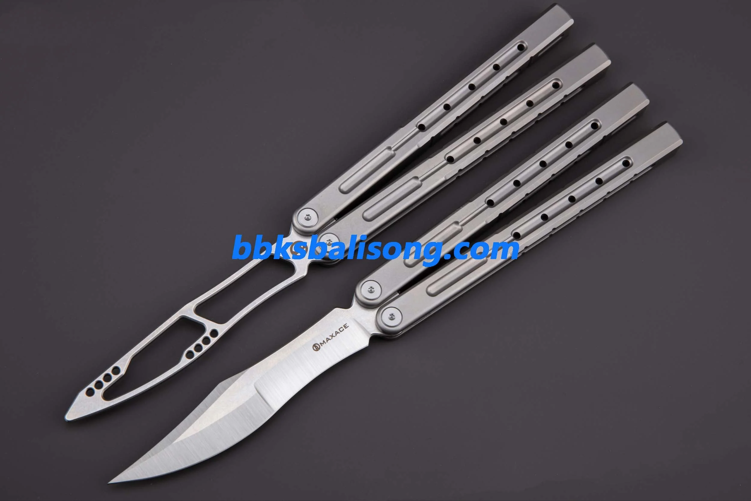 Maxace Phantom II Balisong Trainer 7075 Aluminium/Titanium Handle Bushings System - Image 20