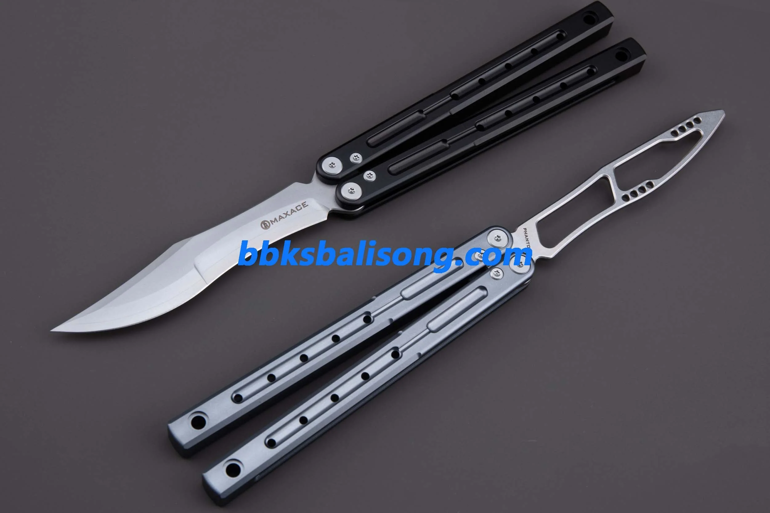 Maxace Phantom II Balisong Trainer 7075 Aluminium/Titanium Handle Bushings System - Image 5
