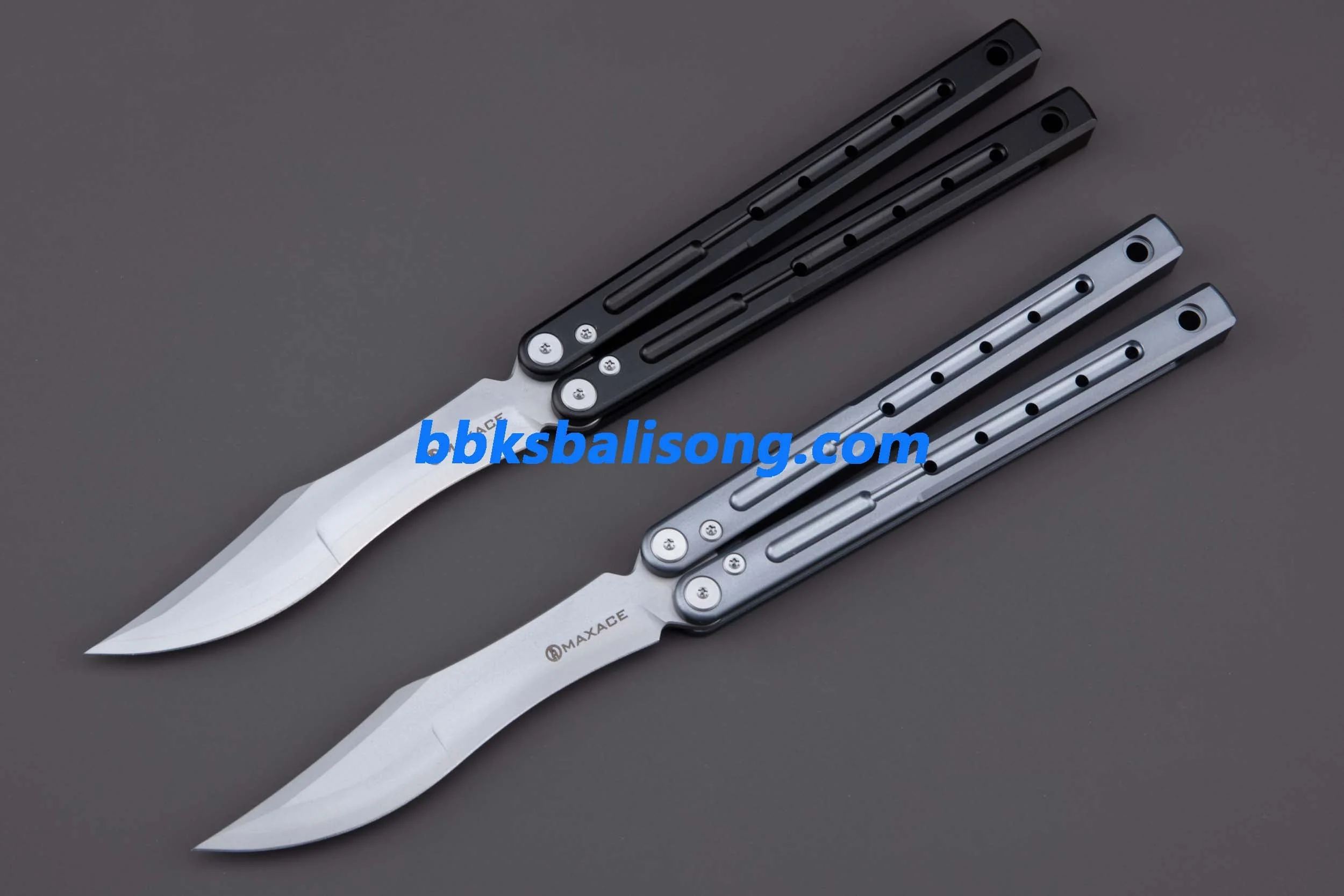 Maxace Phantom II Balisong Trainer 7075 Aluminium/Titanium Handle Bushings System - Image 6