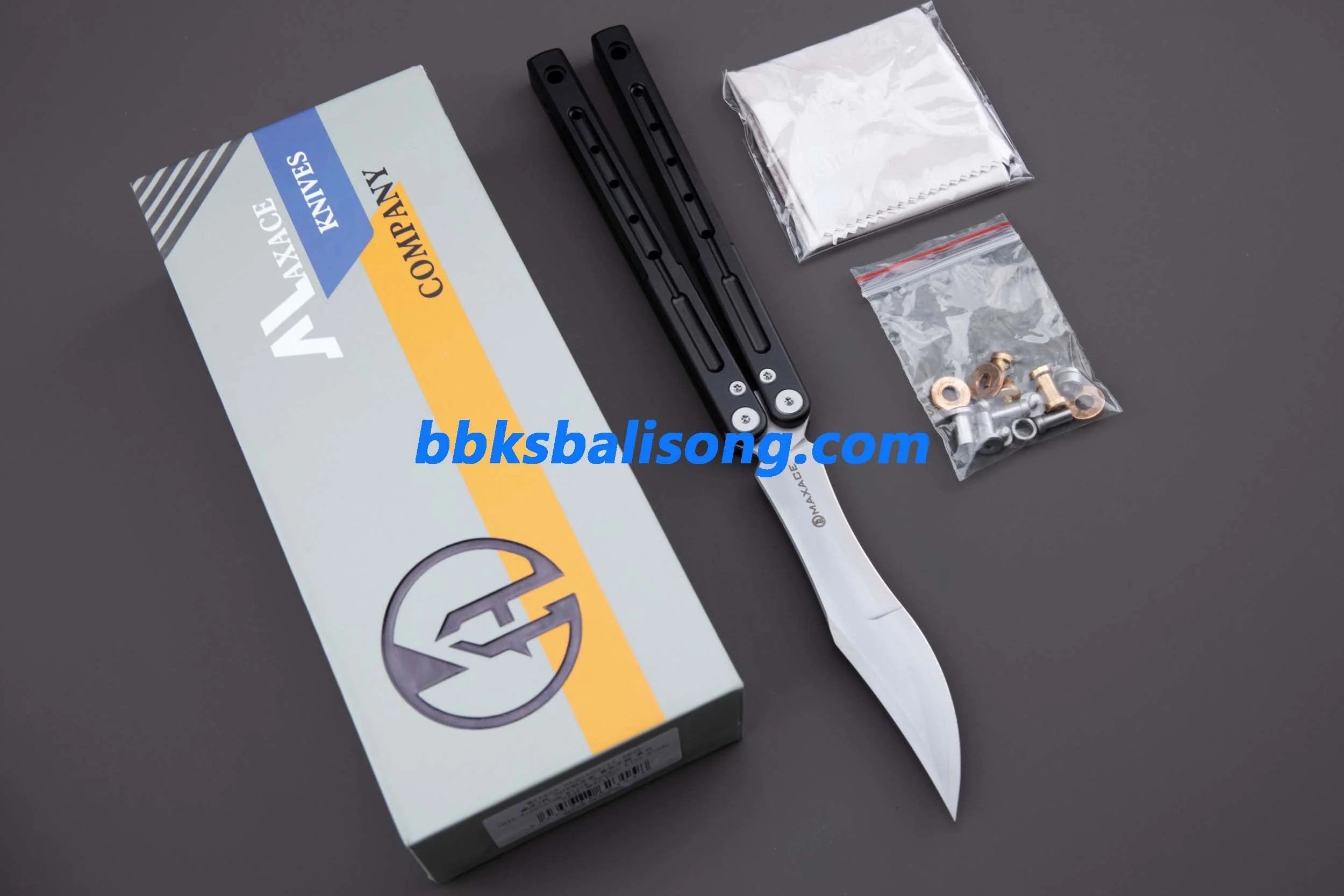 Maxace Phantom II Balisong Trainer 7075 Aluminium/Titanium Handle Bushings System - Image 9
