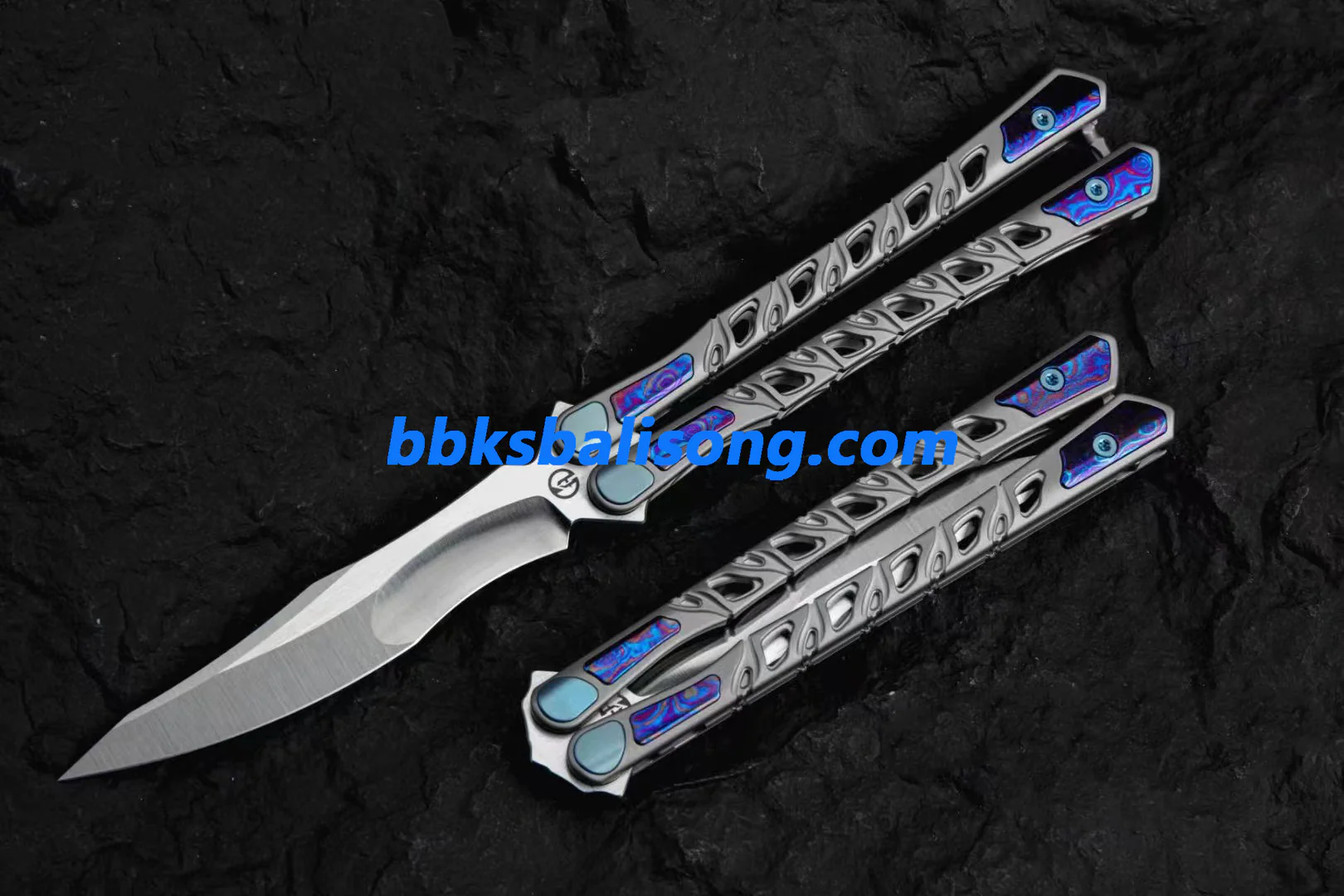 Maxace Skeleton II Balisong M390 Steel Blade Titanium Handles - Image 13