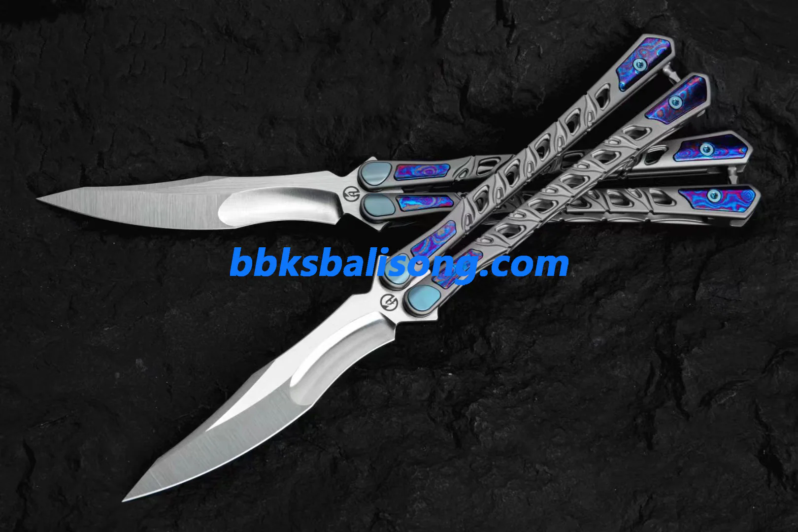 Maxace Skeleton II Balisong M390 Steel Blade Titanium Handles - Image 15