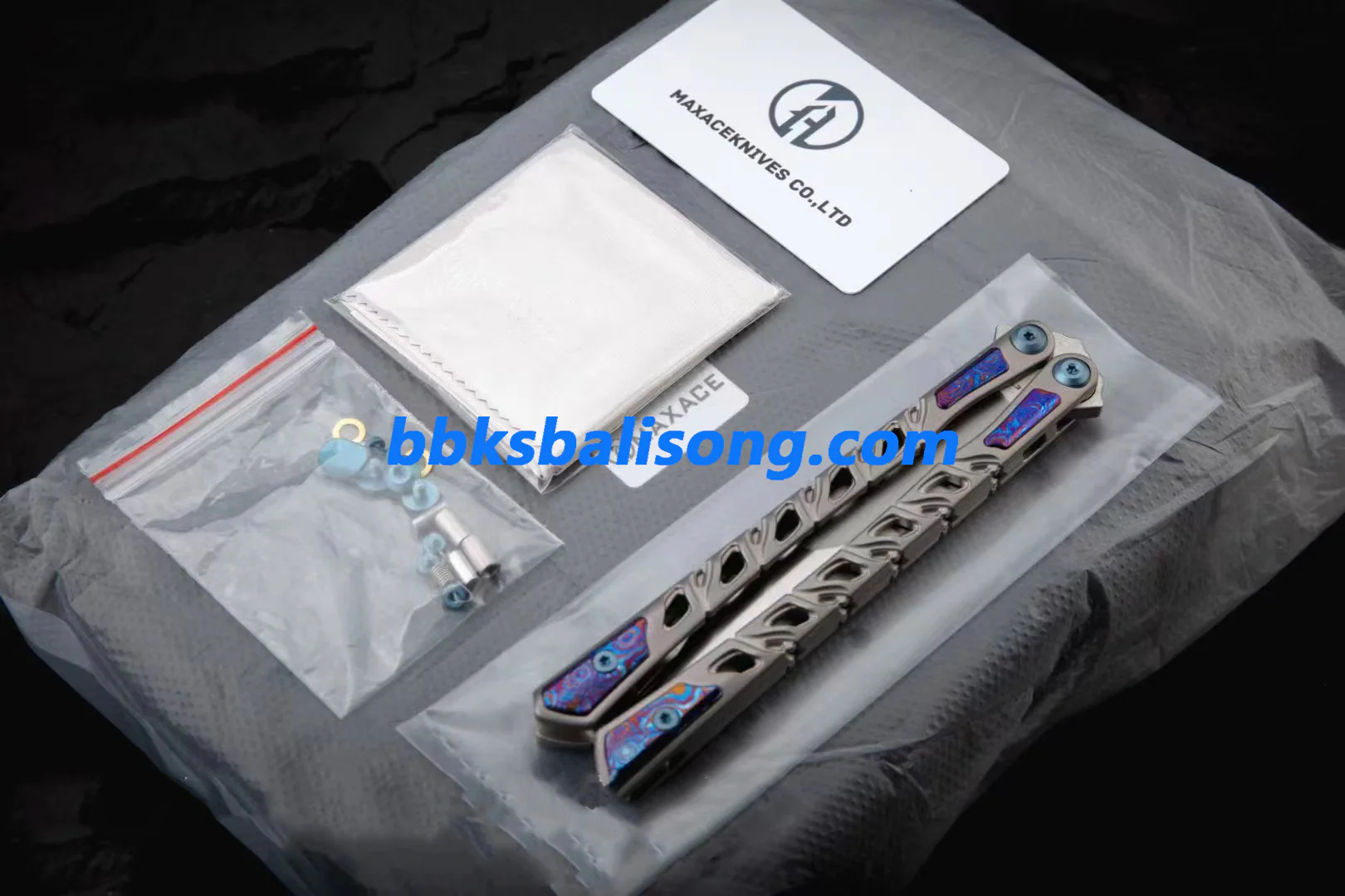 Maxace Skeleton II Balisong M390 Steel Blade Titanium Handles - Image 16