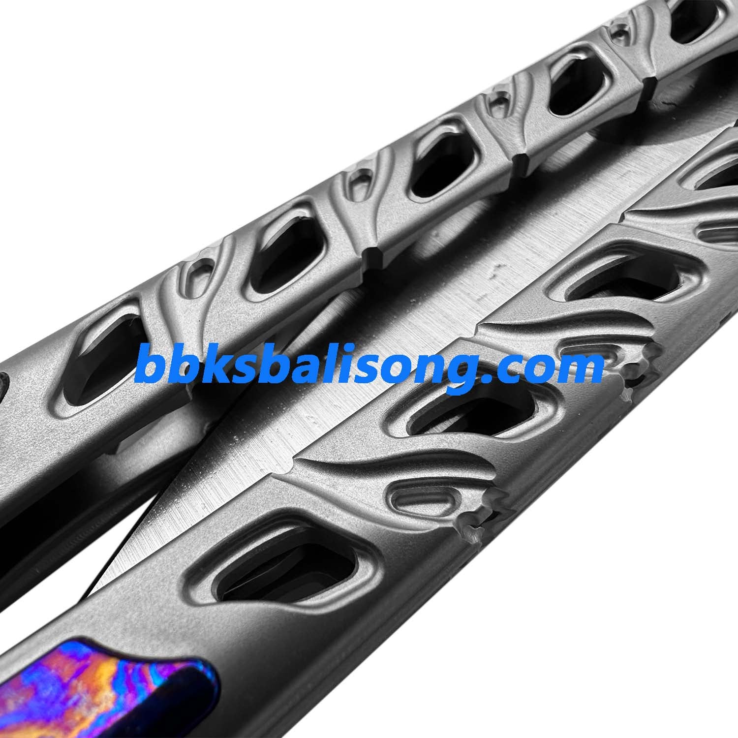 Maxace Skeleton II Balisong M390 Steel Blade Titanium Handles - Image 3