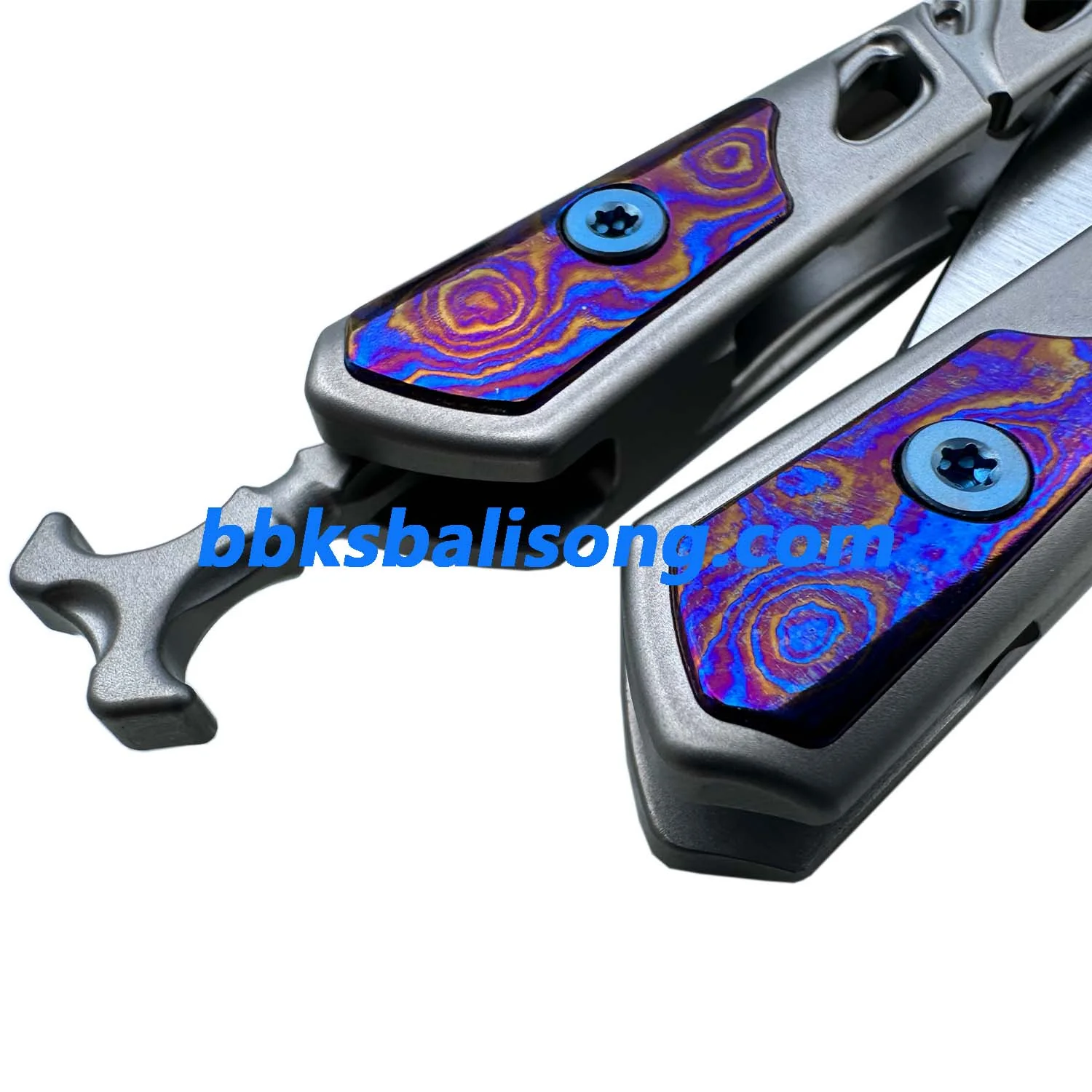 Maxace Skeleton II Balisong M390 Steel Blade Titanium Handles - Image 4