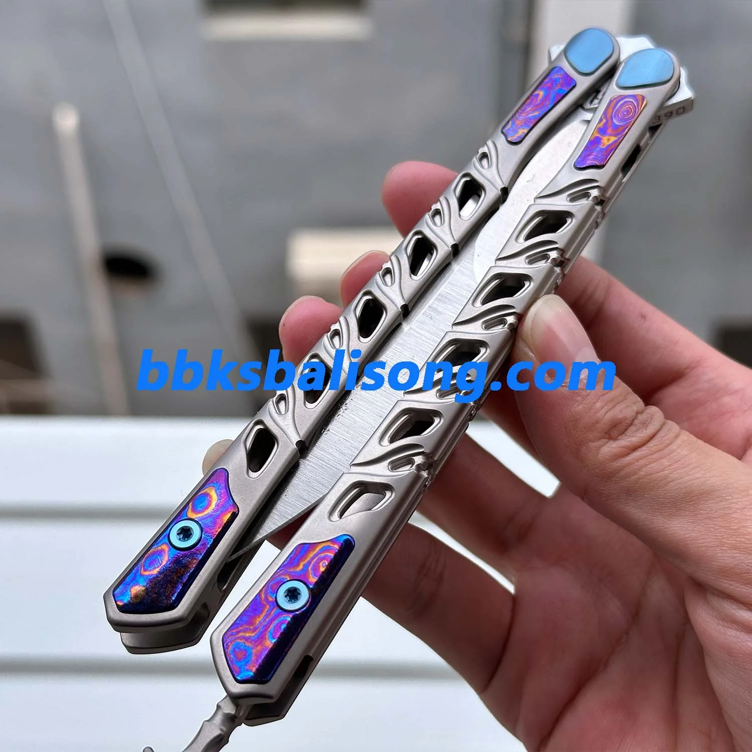 Maxace Skeleton II Balisong M390 Steel Blade Titanium Handles - Image 8