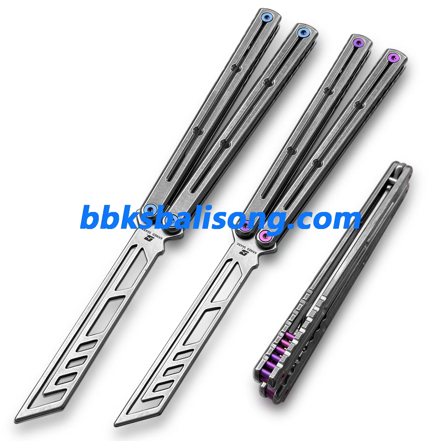 New ARMED SHARK Titanium Sandwich Kraken V3 Balisong Trainer Clone