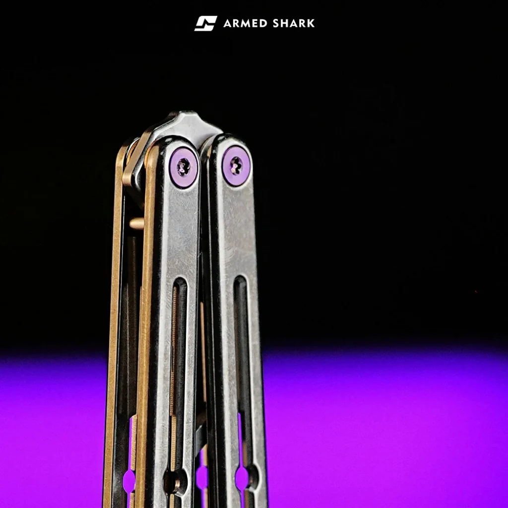 New ARMED SHARK Titanium Sandwich Kraken V3 Balisong Trainer Clone - Image 14