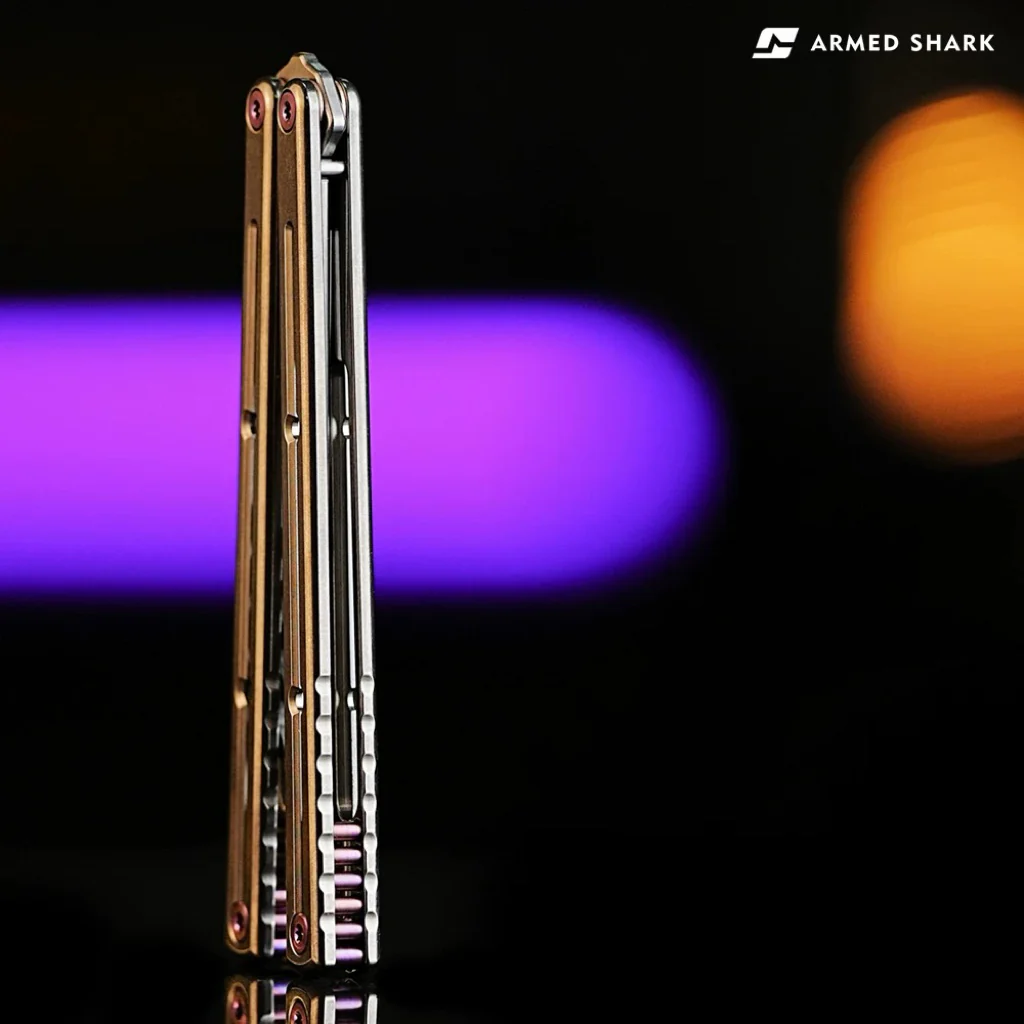 New ARMED SHARK Titanium Sandwich Kraken V3 Balisong Trainer Clone - Image 15