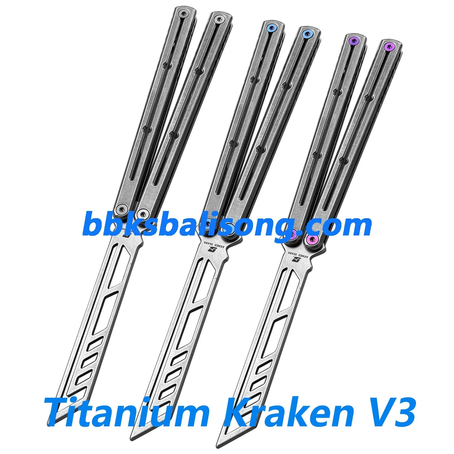 New ARMED SHARK Titanium Sandwich Kraken V3 Balisong Trainer Clone - Image 3