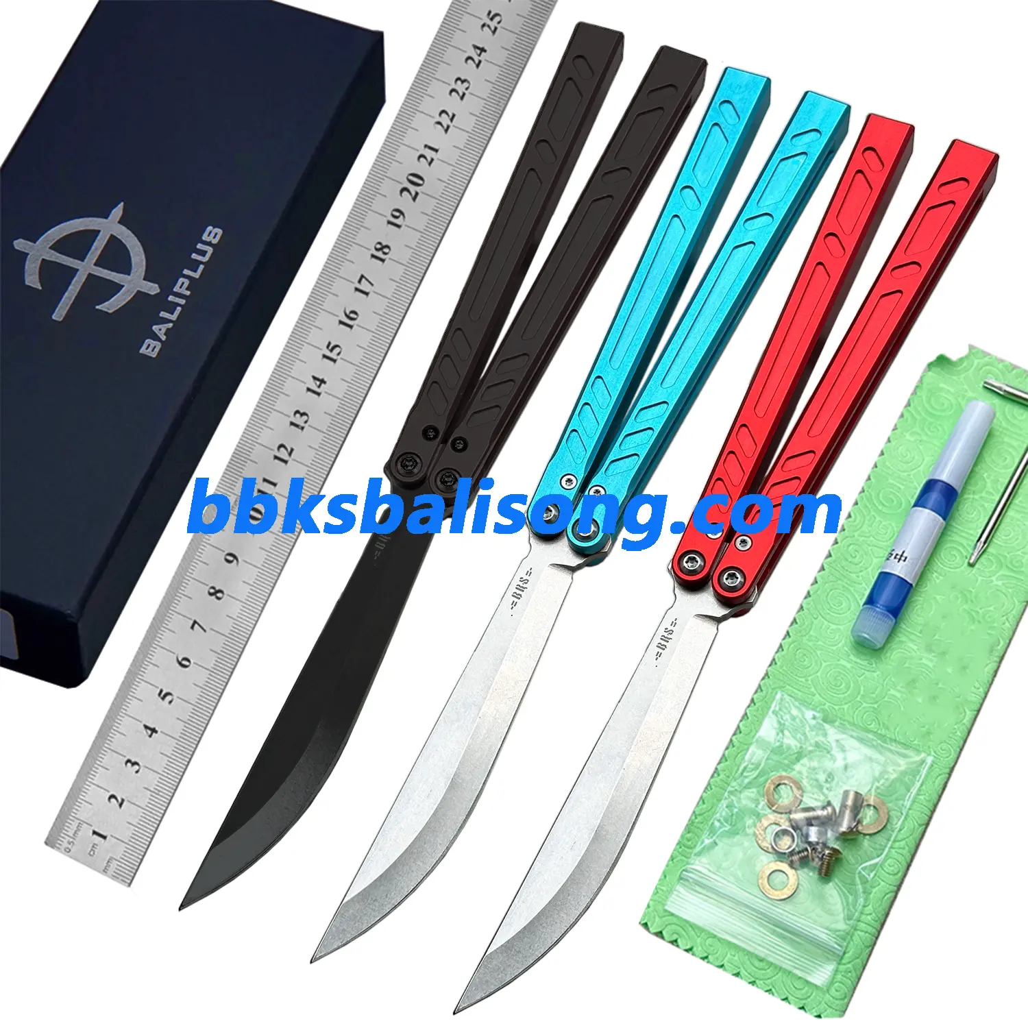 New Baliplus Barebones Balisong Clone 7075 Aluminum Channel Handle - Image 8
