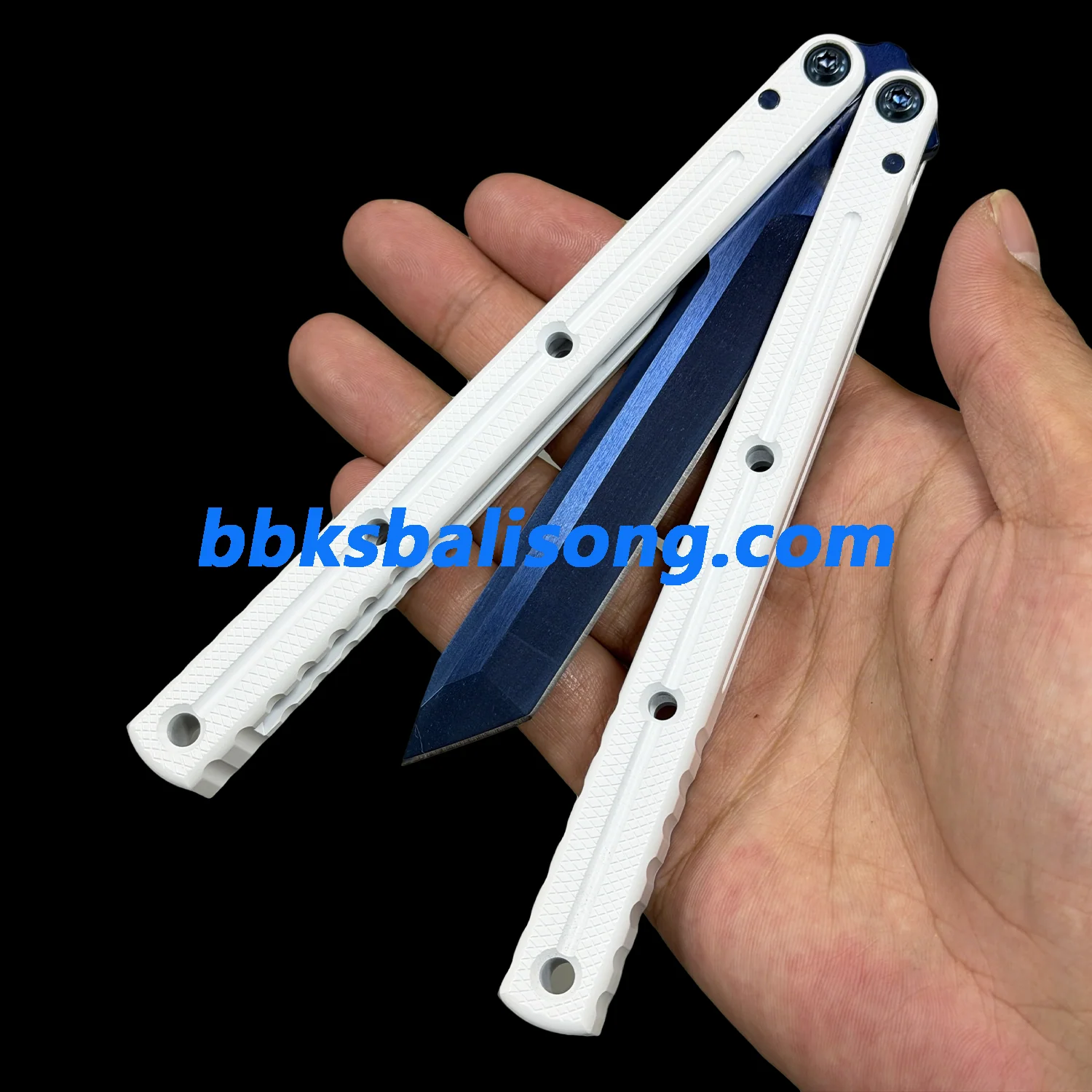 Baliplus Kraken V3 Balisong Clone Ceramic Coating Handle Sapphire Blade - Image 3