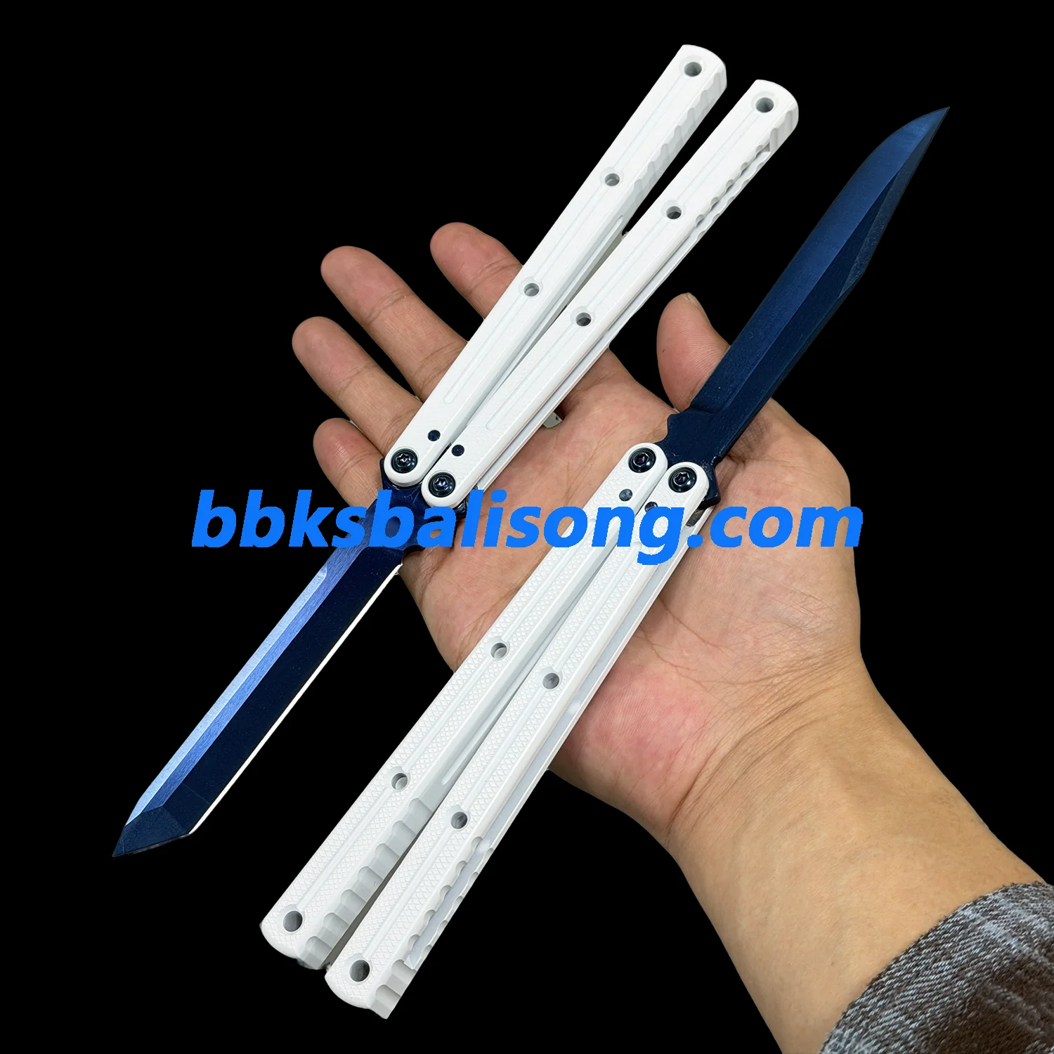 Baliplus Kraken V3 Balisong Clone Ceramic Coating Handle Sapphire Blade - Image 5