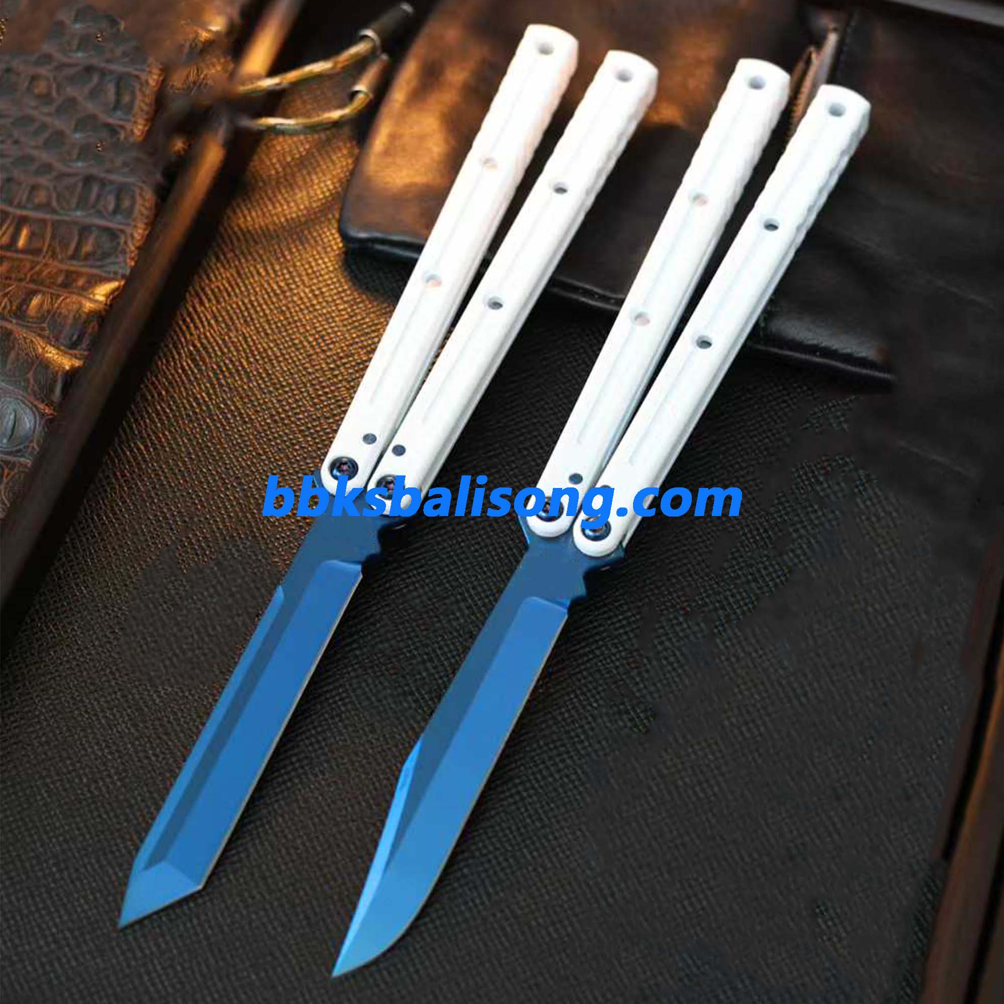 Baliplus Kraken V3 Balisong Clone Ceramic Coating Handle Sapphire Blade - Image 8