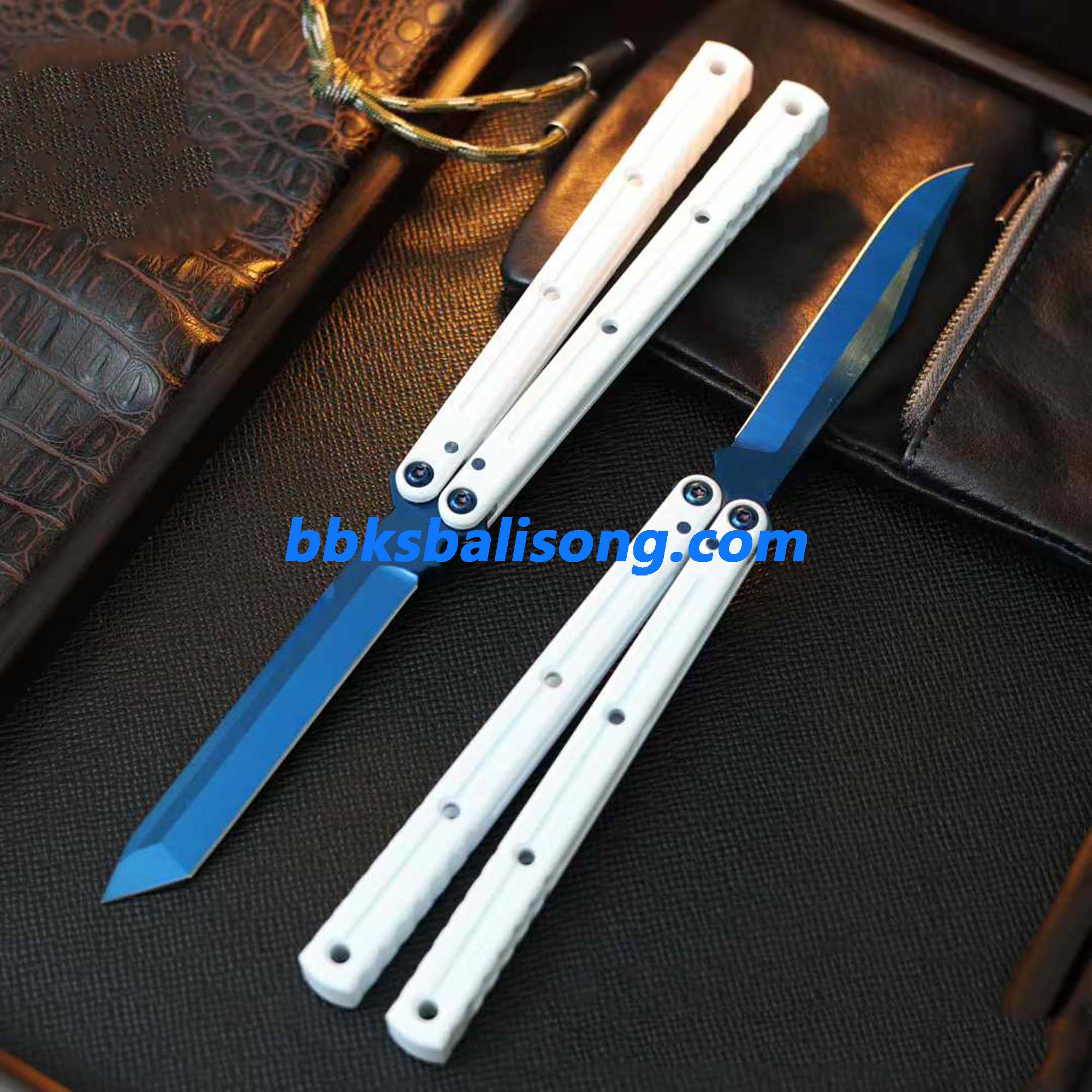 Baliplus Kraken V3 Balisong Clone Ceramic Coating Handle Sapphire Blade - Image 9