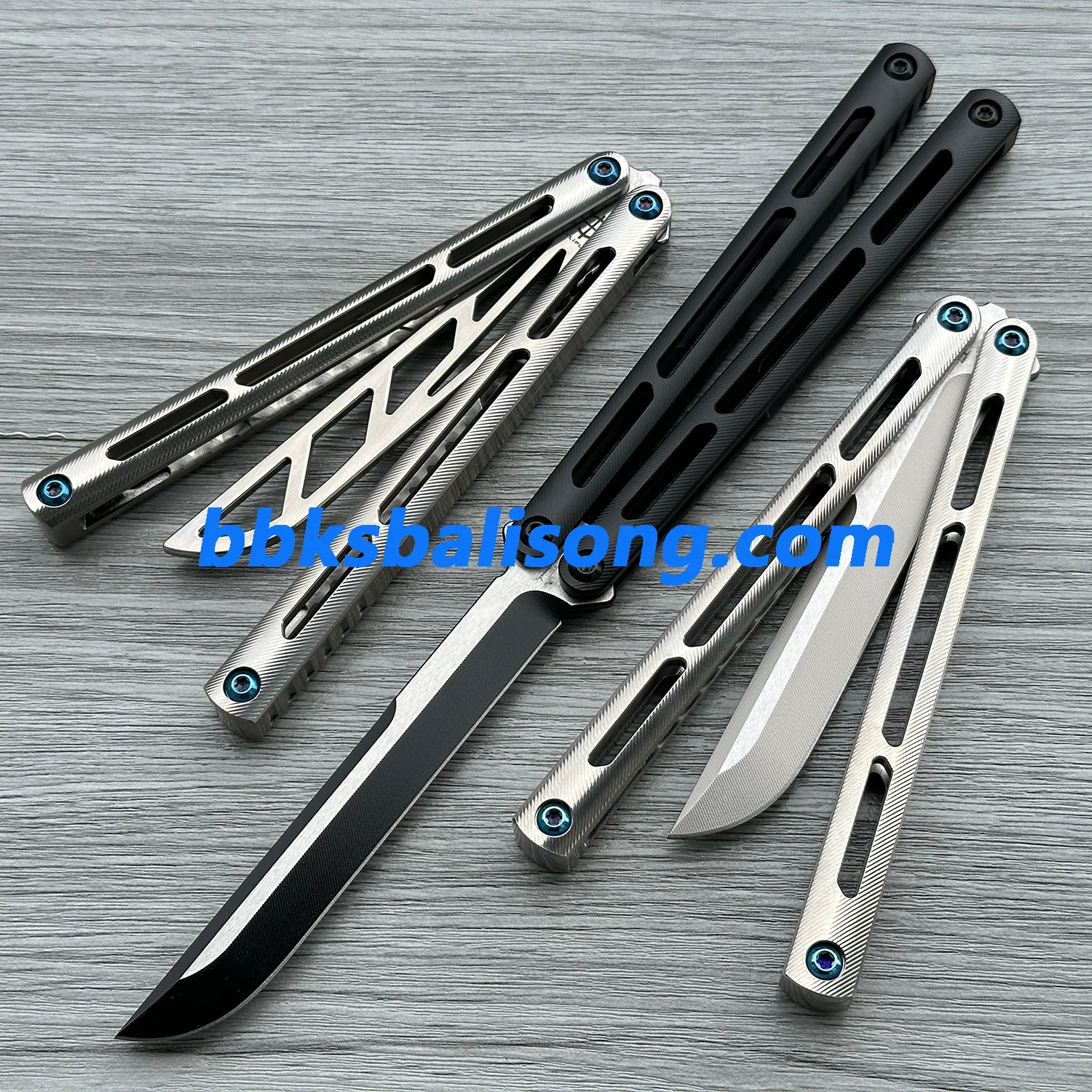 New Baliplus Tsunami V4 Balisong Clone Titanium Handle Bushings System - Image 11