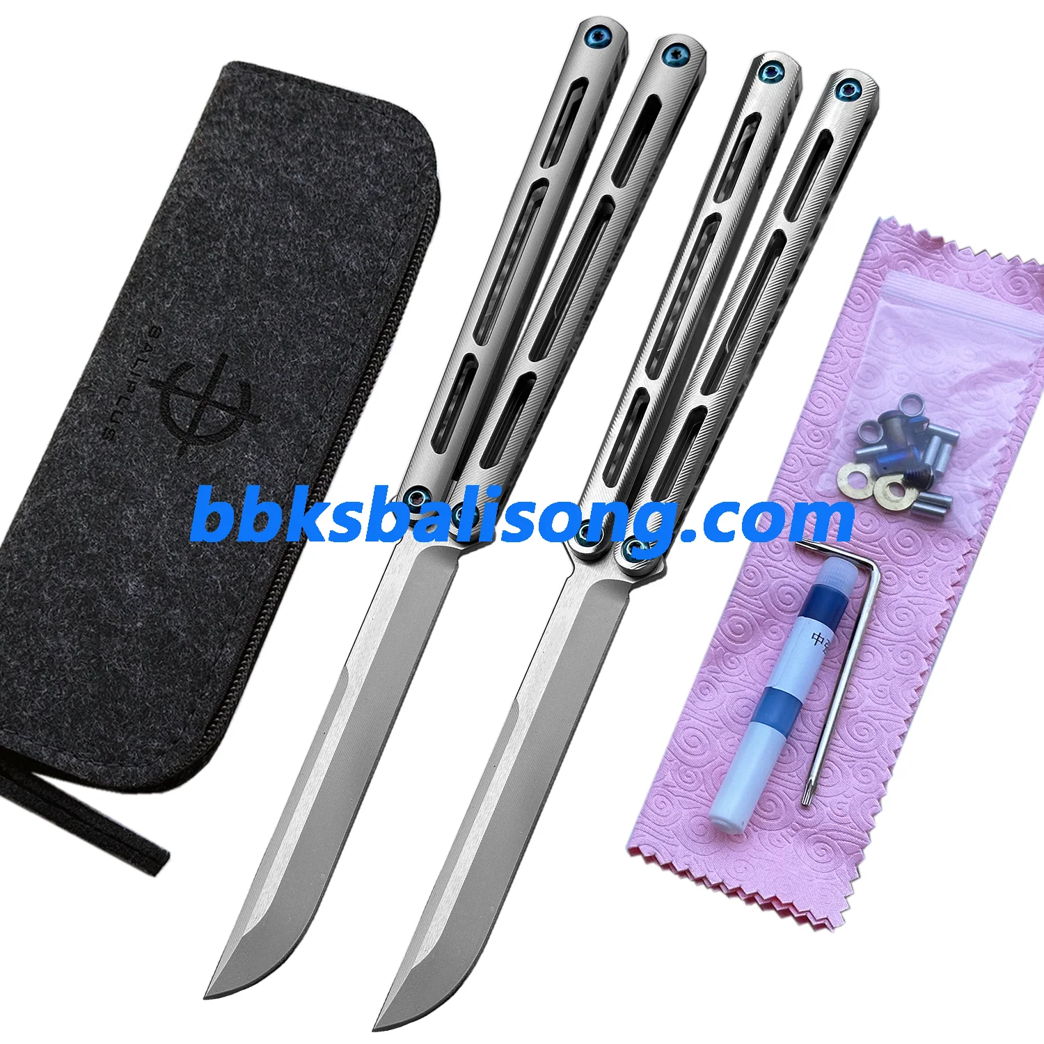 New Baliplus Tsunami V4 Balisong Clone Titanium Handle Bushings System - Image 15