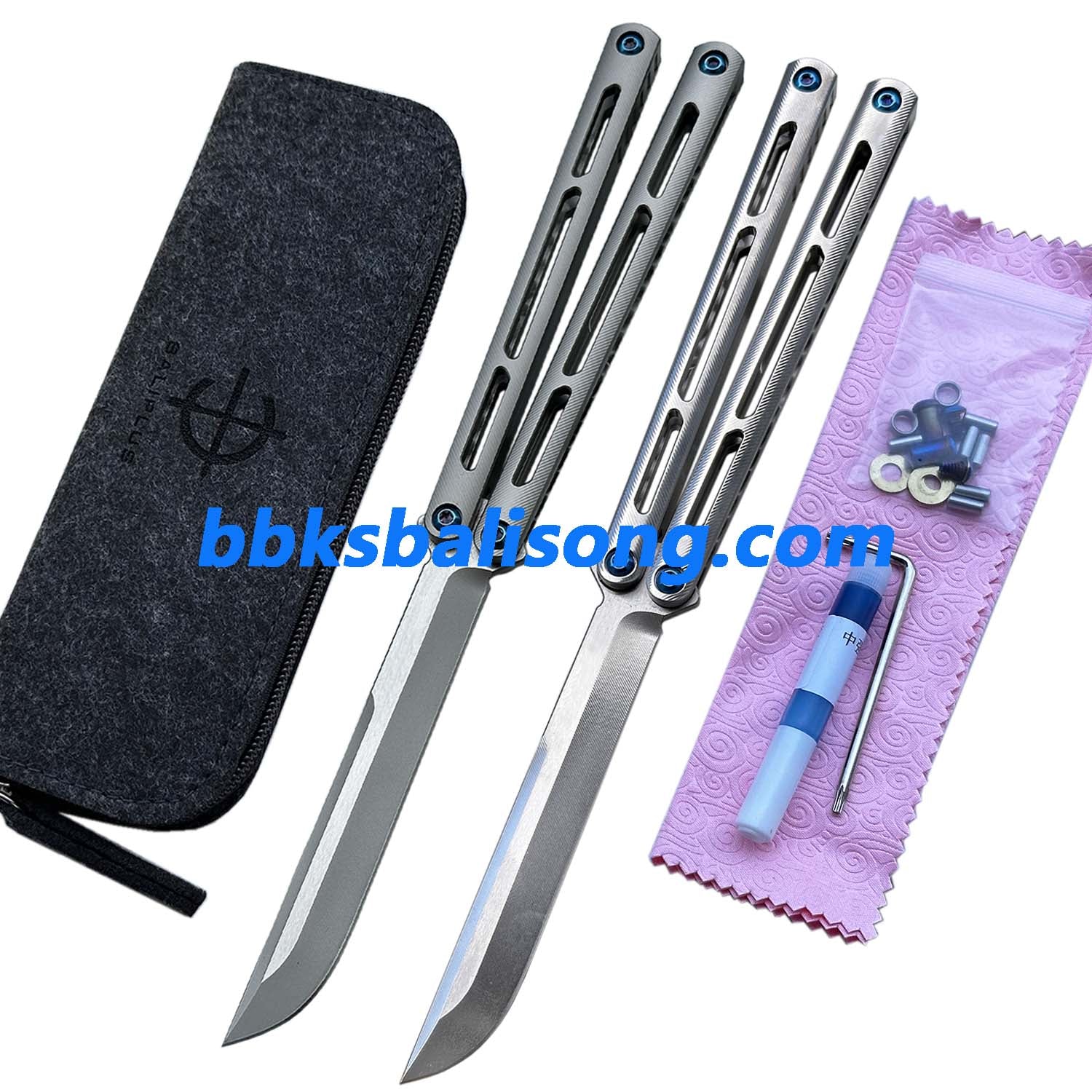 New Baliplus Tsunami V4 Balisong Clone Titanium Handle Bushings System - Image 25
