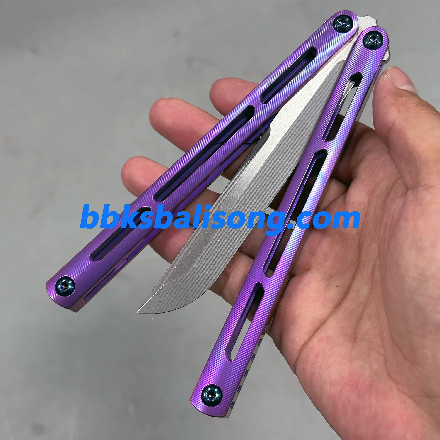 New Baliplus Tsunami V4 Balisong Clone Titanium Handle Bushings System - Image 44